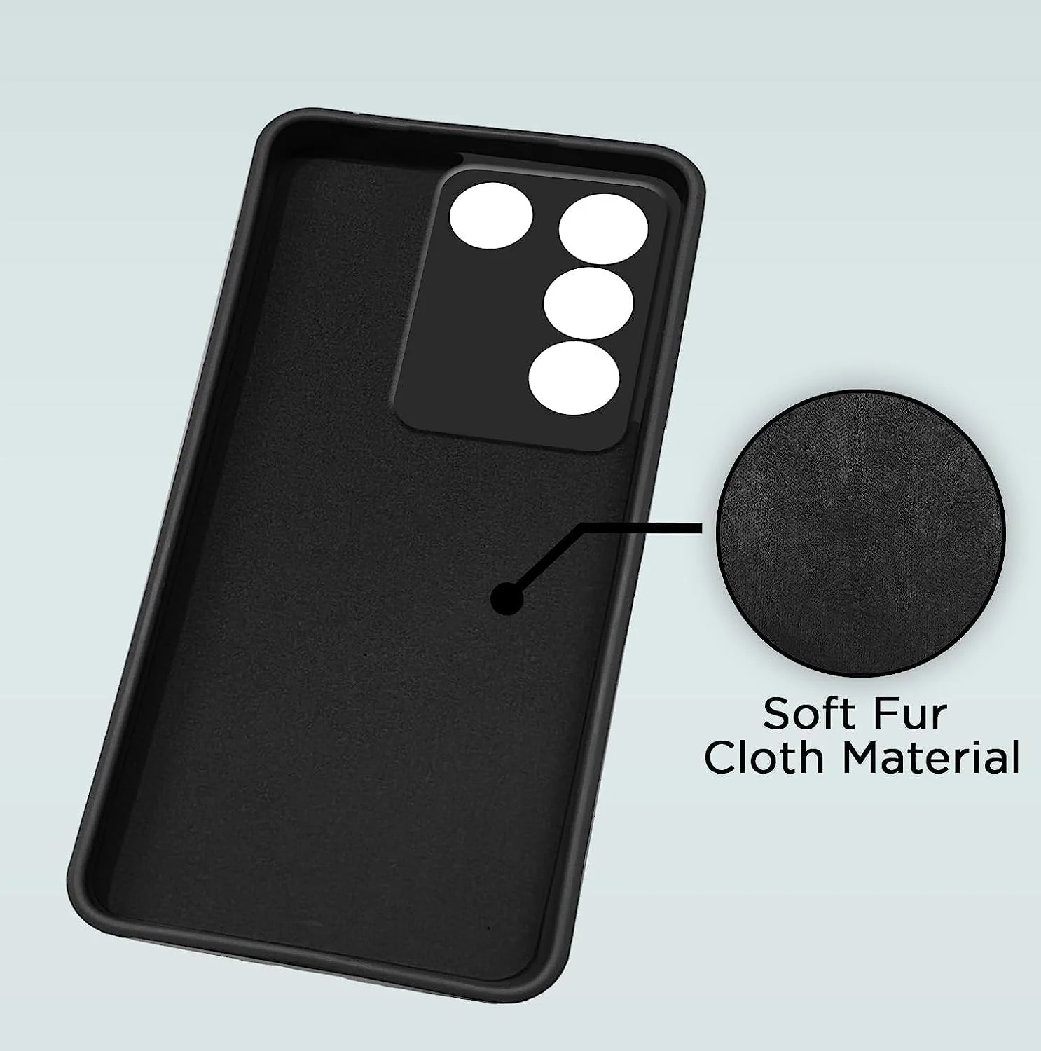 DL3 Mobilak VIVO V27e/VIVO S16e Case, Soft Flexible Liquid Silicone Gel Rubber Bumper Cover, Full Body Shockproof Protective Phone Case - Black