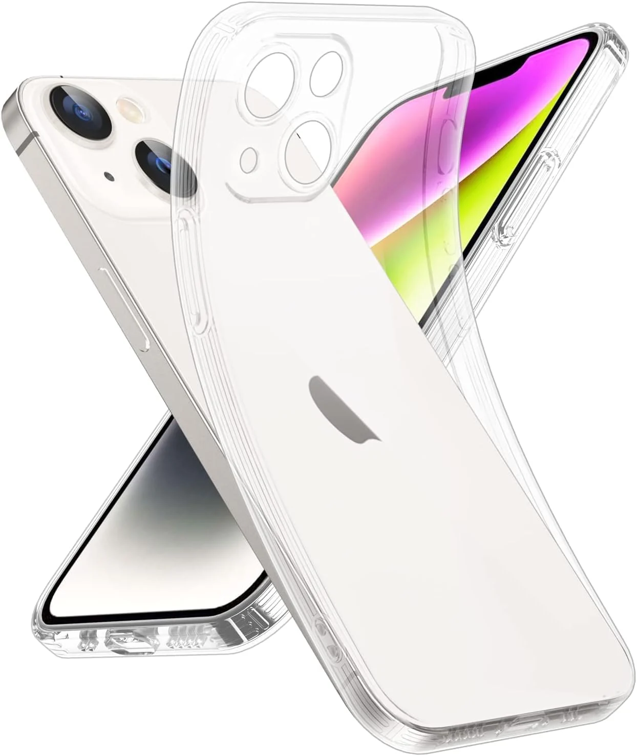 DL3 MOBILAK Camera Protective Case Compatible with iPhone Case Transparent, Mobile Phone Case iPhone Thin Soft Silicone Anti-Yellow Protective Case - Clear