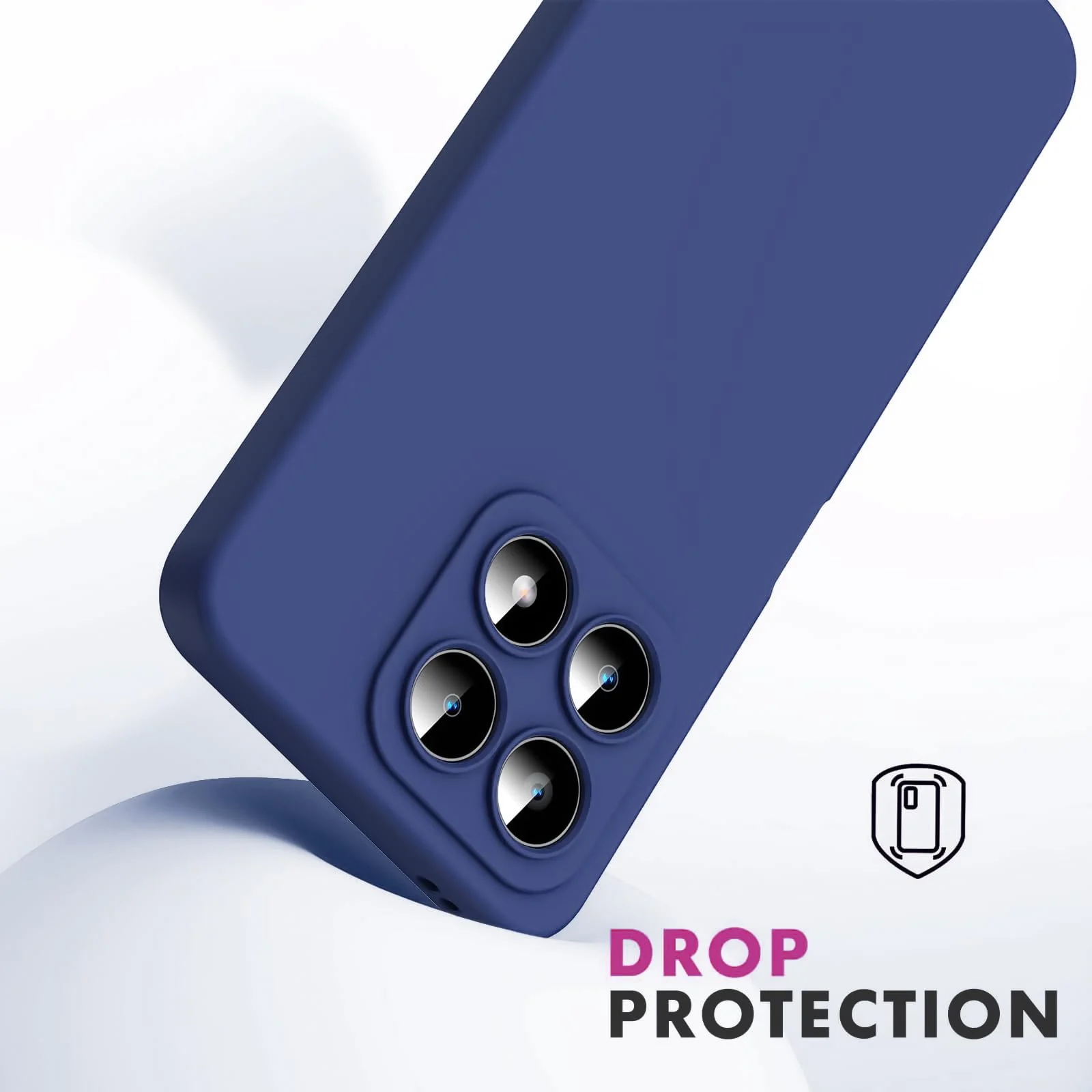 DL3 Mobilak Liquid Silicone Protective Case with Soft Microfiber Lining with Full Camera Protection for Honor X8A - Blue 1