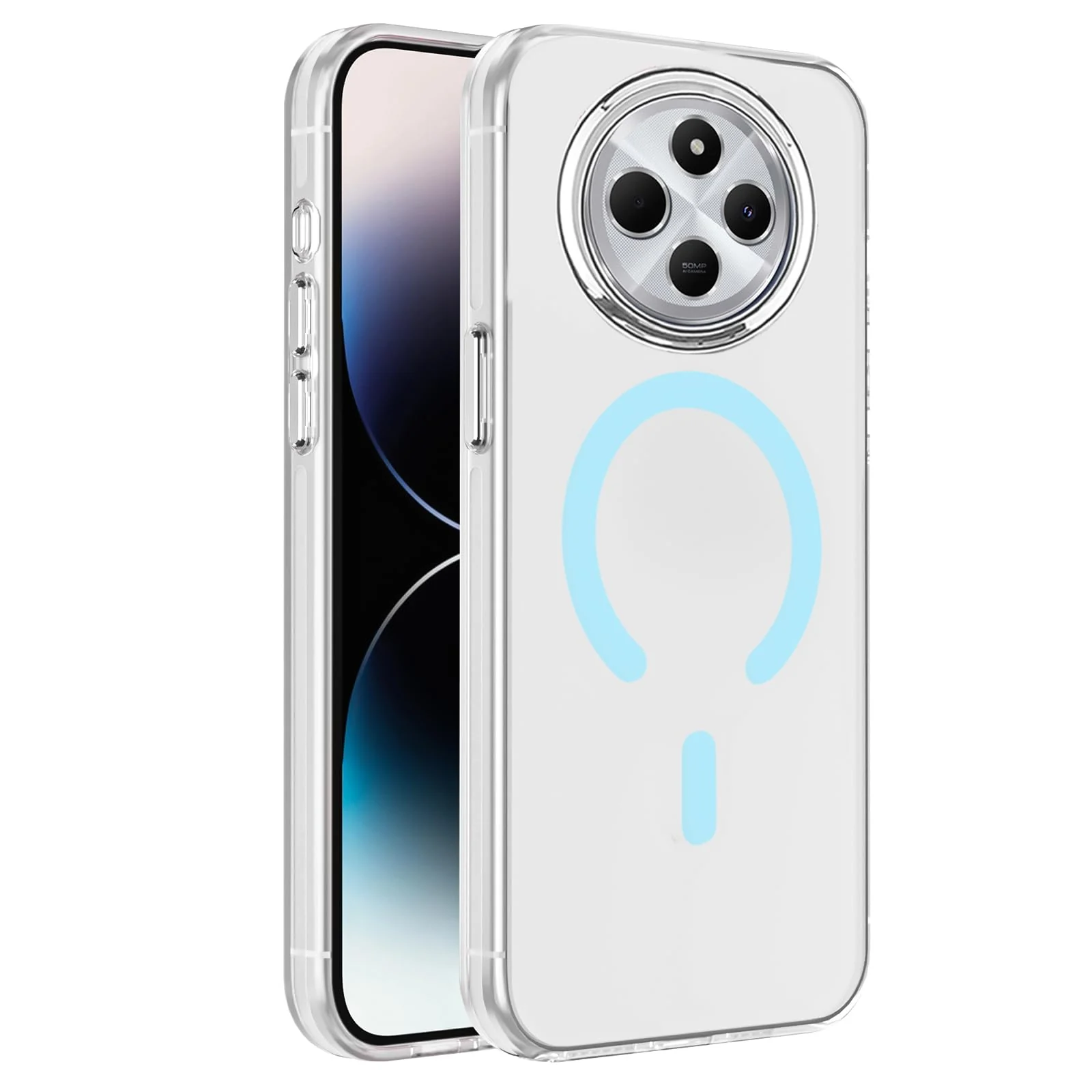 DL3 Mobilak Case for Xiaomi Redmi 14C/Redmi A4/Poco C75 Crystal Clear [Not Compatible with MagSafe] Soft TPU Gel Case Flexible Silicone Anti-Scratch Transparent TPU Cover - Baby Blue