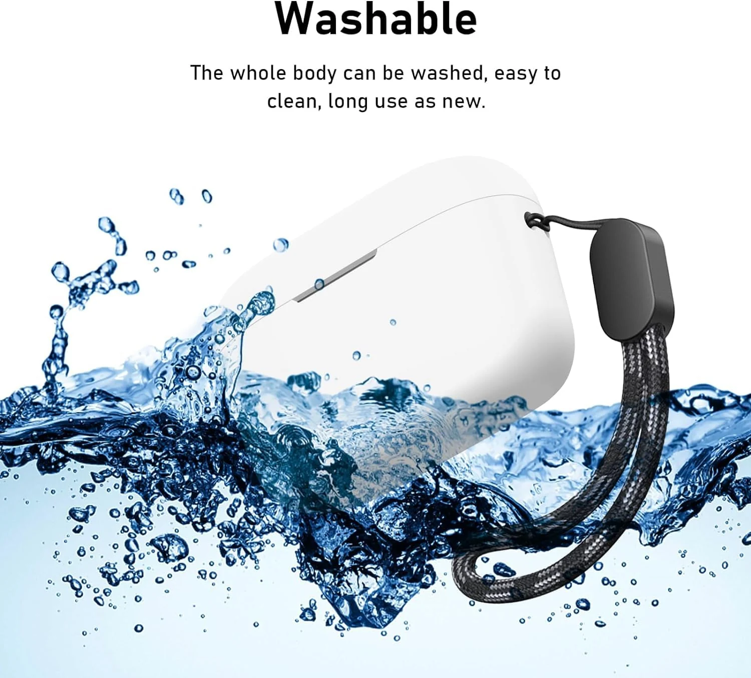 DL3 Mobilak Silicone Cover Case Compatible with Soundcore by Anker A20i Portable Protective Cover With Keychain - White