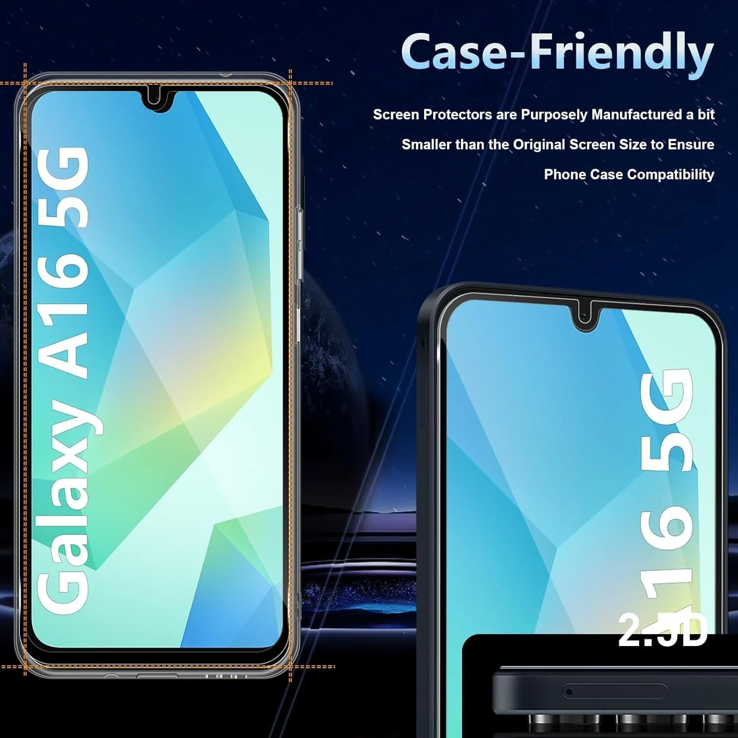 DL3 Mobilak for Samsung Galaxy A16 Tempered Glass Screen Protector, 9H Hardness Anti-Scratch Tempered Glass flim, Case Friendly, Anti-Scratch - Clear