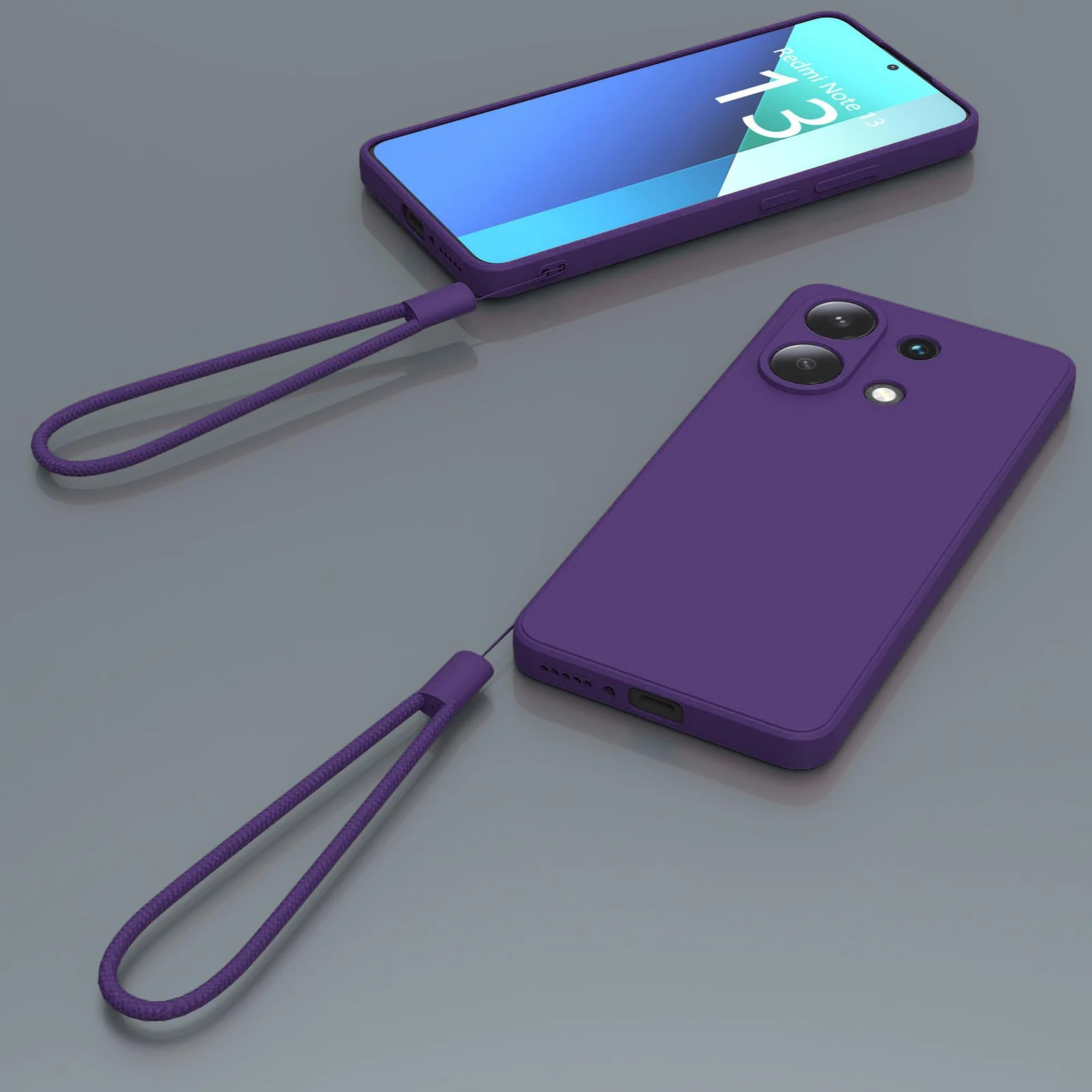 DL3 Mobilak Liquid Silicone Case for Xiaomi Redmi Note 13 4G, Shock-absorbing protection, Scratch-resistant surface, Soft microfiber lining - Purple