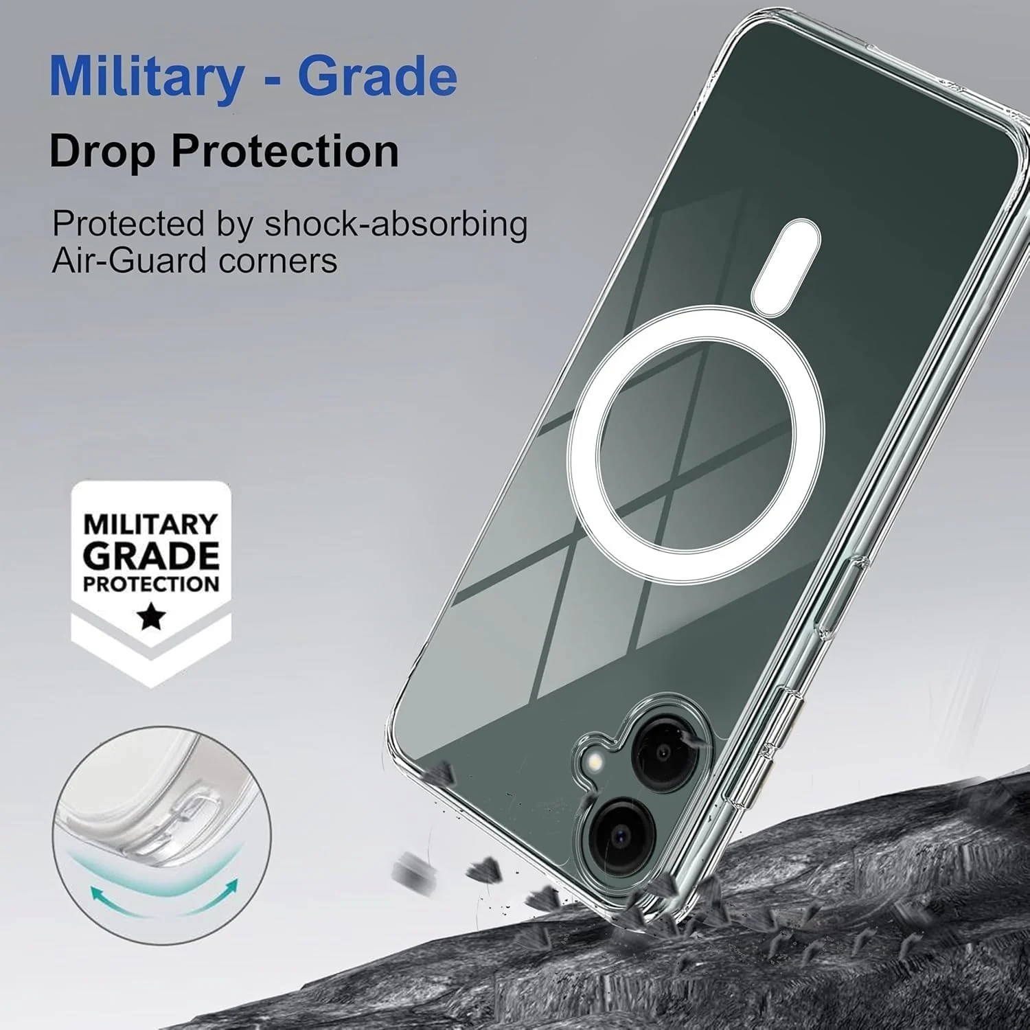 DL3 Mobilak for Samsung Galaxy A06 Case [Compatible with MagSafe] [Strong Magnet] [Non-Yellowing] Magnetic Slim Thin Bumper Phone Cover, Lightweight, and Durable - Clear