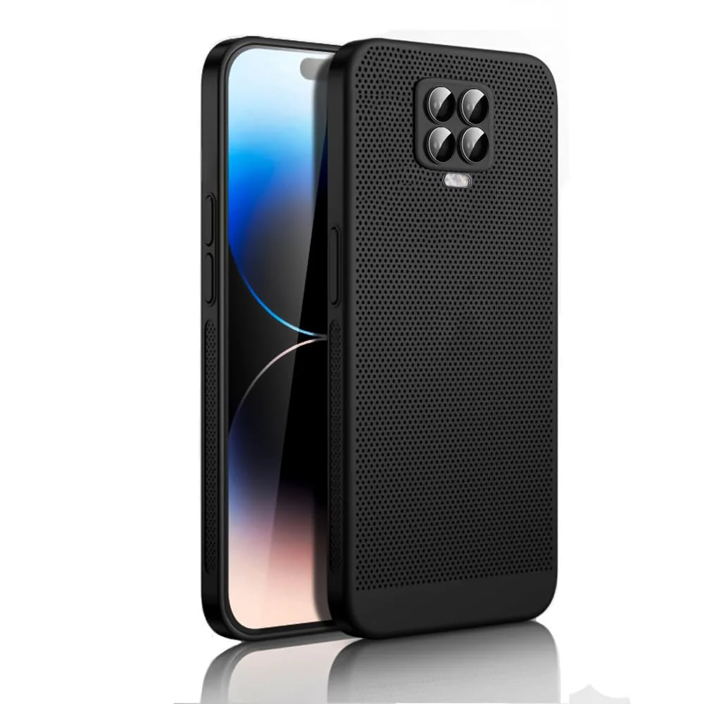 DL3 Mobilak PC Protective Case for Xiaomi Redmi Note 9S / 9 Pro Max Heat Dissipation Case with Camera Protection and Shockproof Design - Black