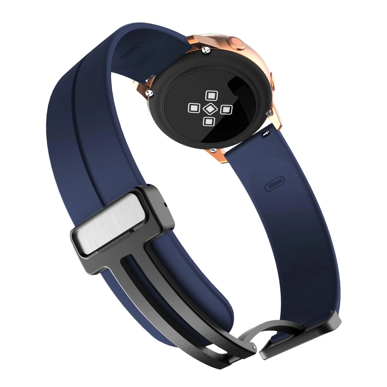 DL3 Mobilak Silicone Band Magnetic Clasp 22MM Strap For Samsung galaxy watch3 45mm /galaxy 46mm/Gear S3/Huawei watch GT3 46MM/GT2E/GT2 Pro/GT GT2 46MM/Magic Watch2 46mm/Amazfit GTR 3/4 (Midnight) - Midnight Blue