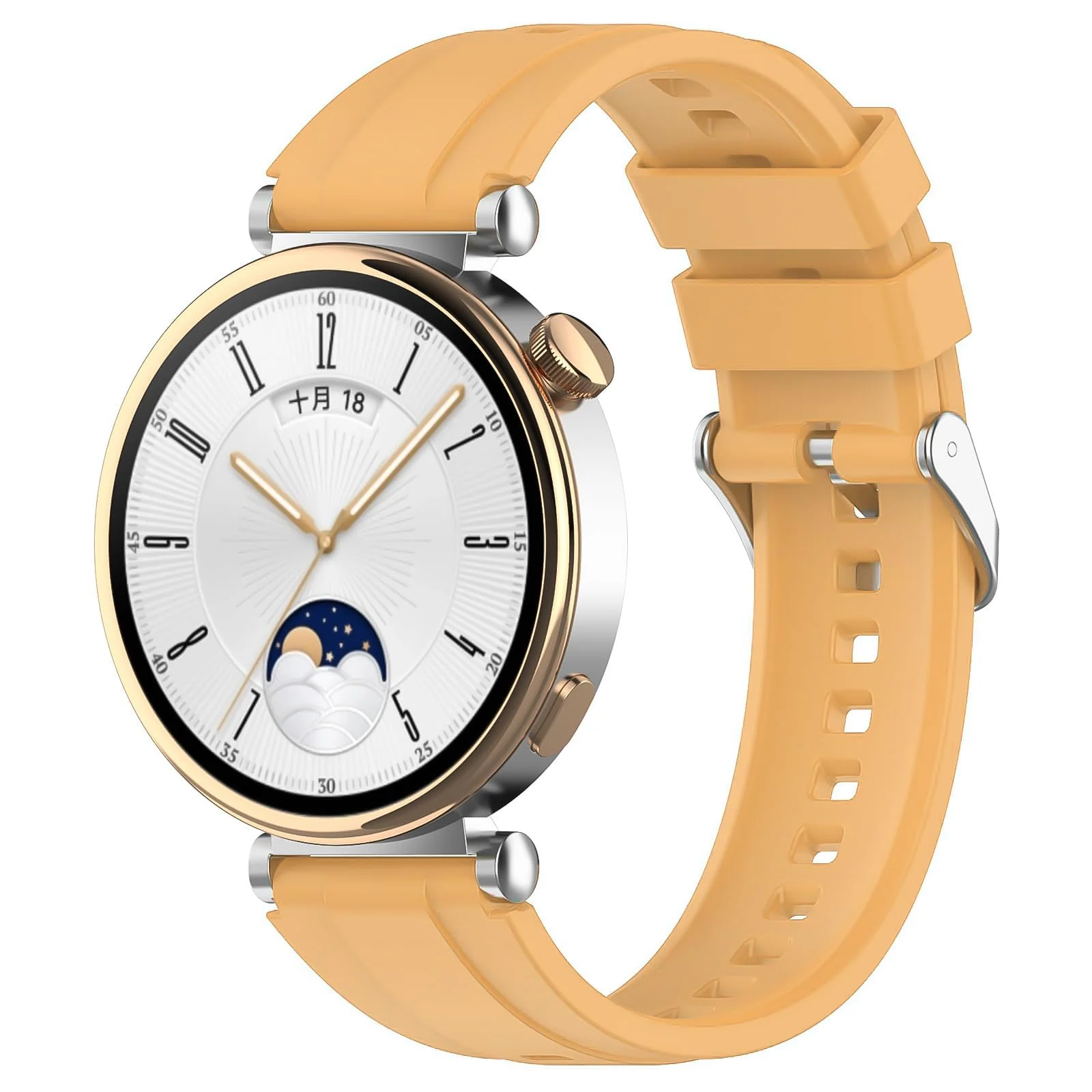 DL3 Mobilak Strap Compatible with Huawei Watch GT5 Pro 42mm / GT5 41mm / GT4 41mm / Garmin Venu 3S / Forerunner 265S / Fossil Women's Gen 6, 18mm Soft Silicone Replacement Bands - Yellow