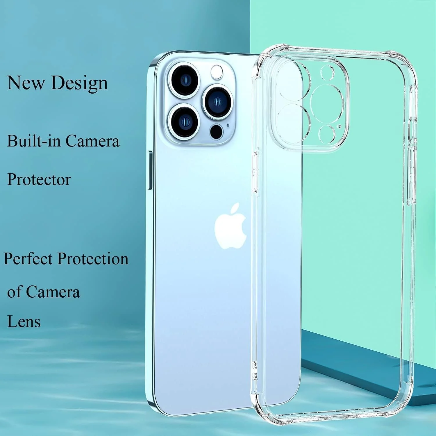 DL3 Mobilak Case Compatible with iPhone 13 Pro Max Camera, Cover Silicone Transparent TPU Gorilla Anti-shock Shockproof Corners - Clear