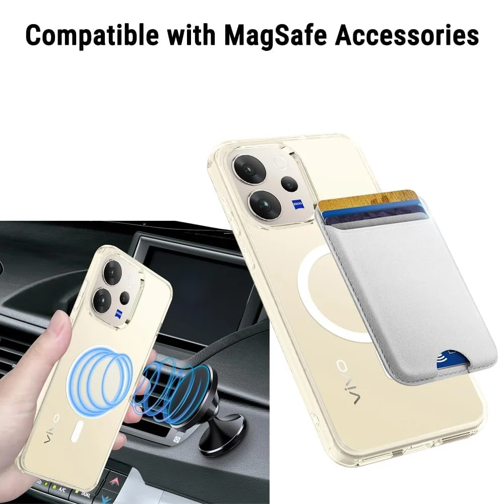 MOBIGON Slim Magnetic MagSafe-Compatible Phone Case for vivo V70 5G, Clear