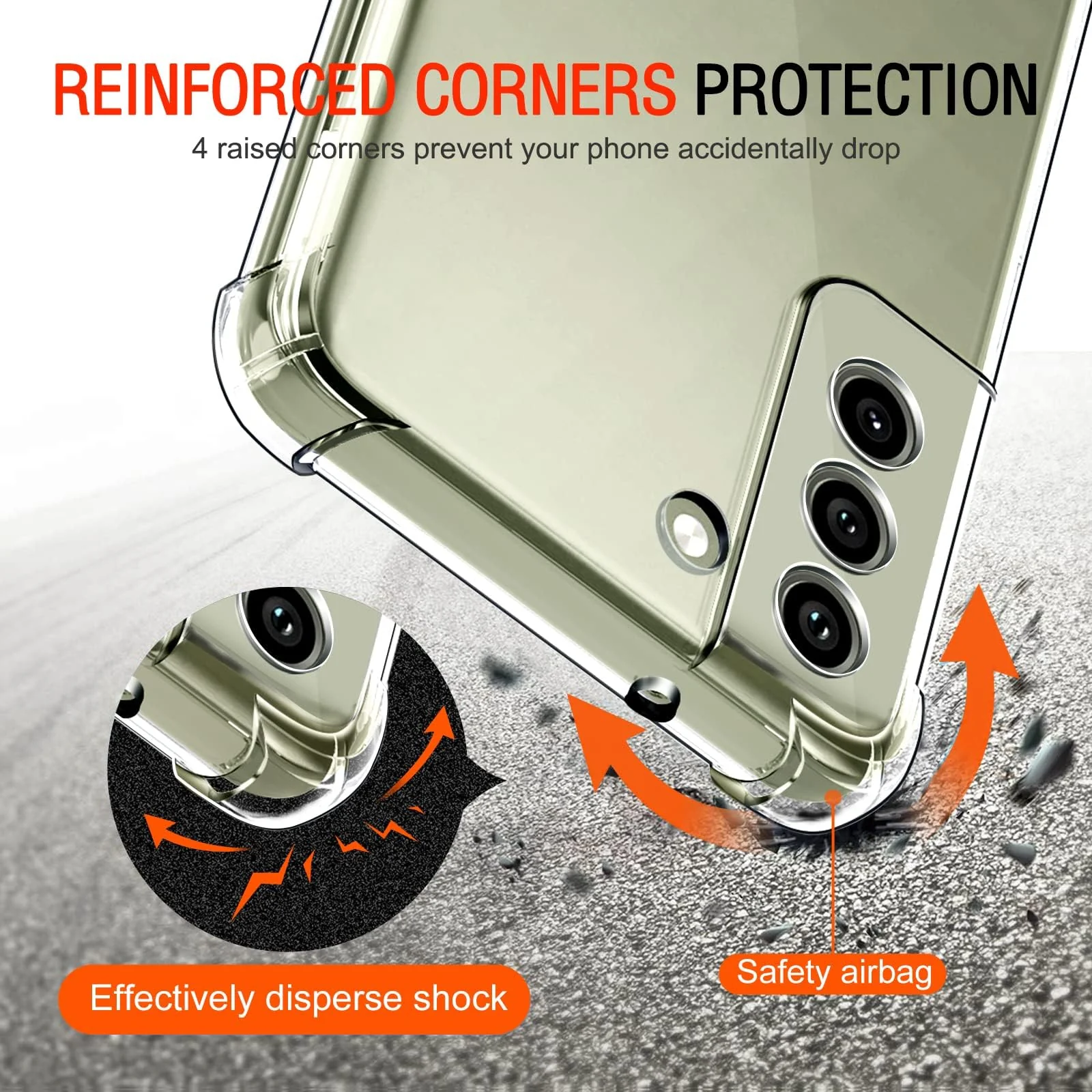 DL3 MOBILAK Case Compatible with Samsung Galaxy S21 Plus, Cover SiliconeTransparent TPU Gorilla Anti-shock Protector Camera Shockproof Corners - Clear
