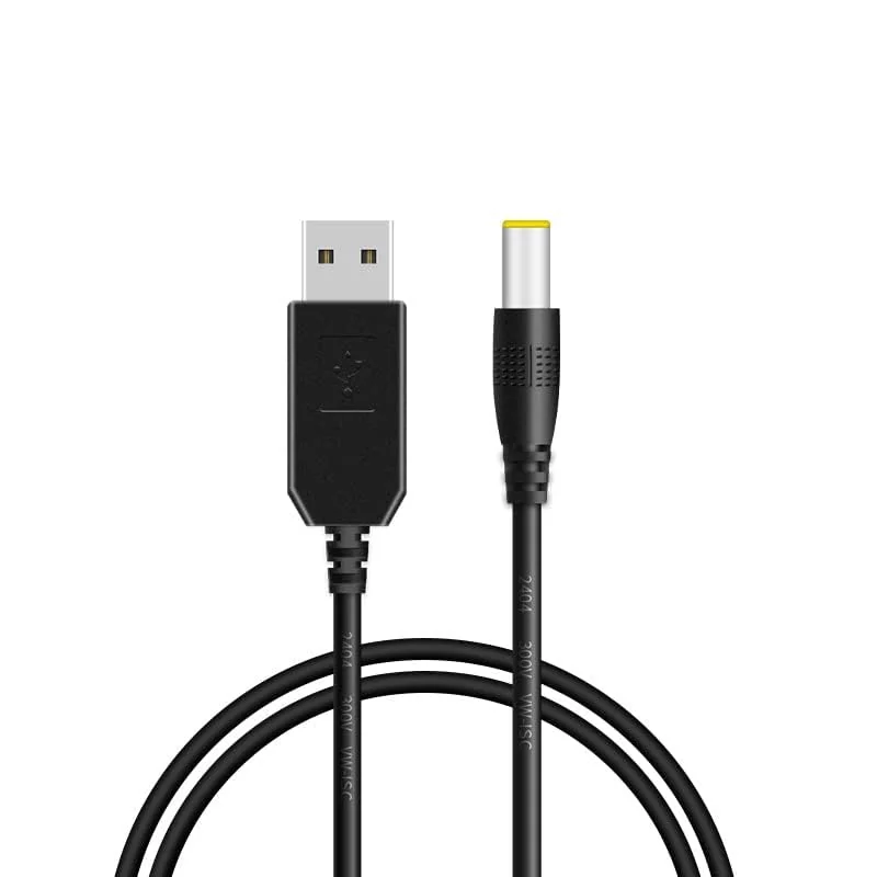 DL3 Mobilak USB to 12V 9V Adapter, 5V to 9V 12V Step Up Cable Cord with DC Jack 5.5 x 2.1mm for Fan, Table Lamp, Piano Keyboard, Bluetooth Audio, Wireless Router, Speakers (1M) - Unspecified