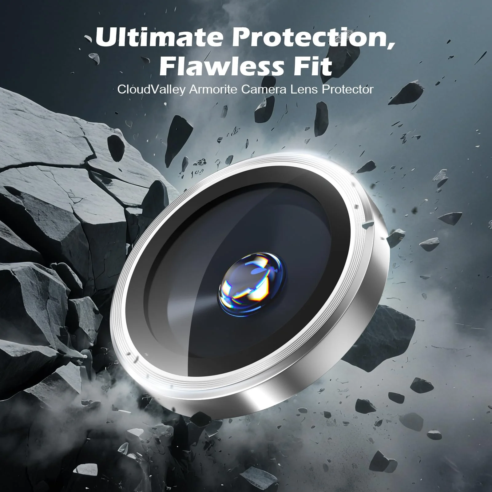 DL3 Mobilak Camera Lens Protector for iPhone Air / 17 Air 6.5-Inch Accessories, 9H Tempered Glass Metal Individual Ring Camera Cover Screen Protector, Case Friendly, Anti Scratch - Silver