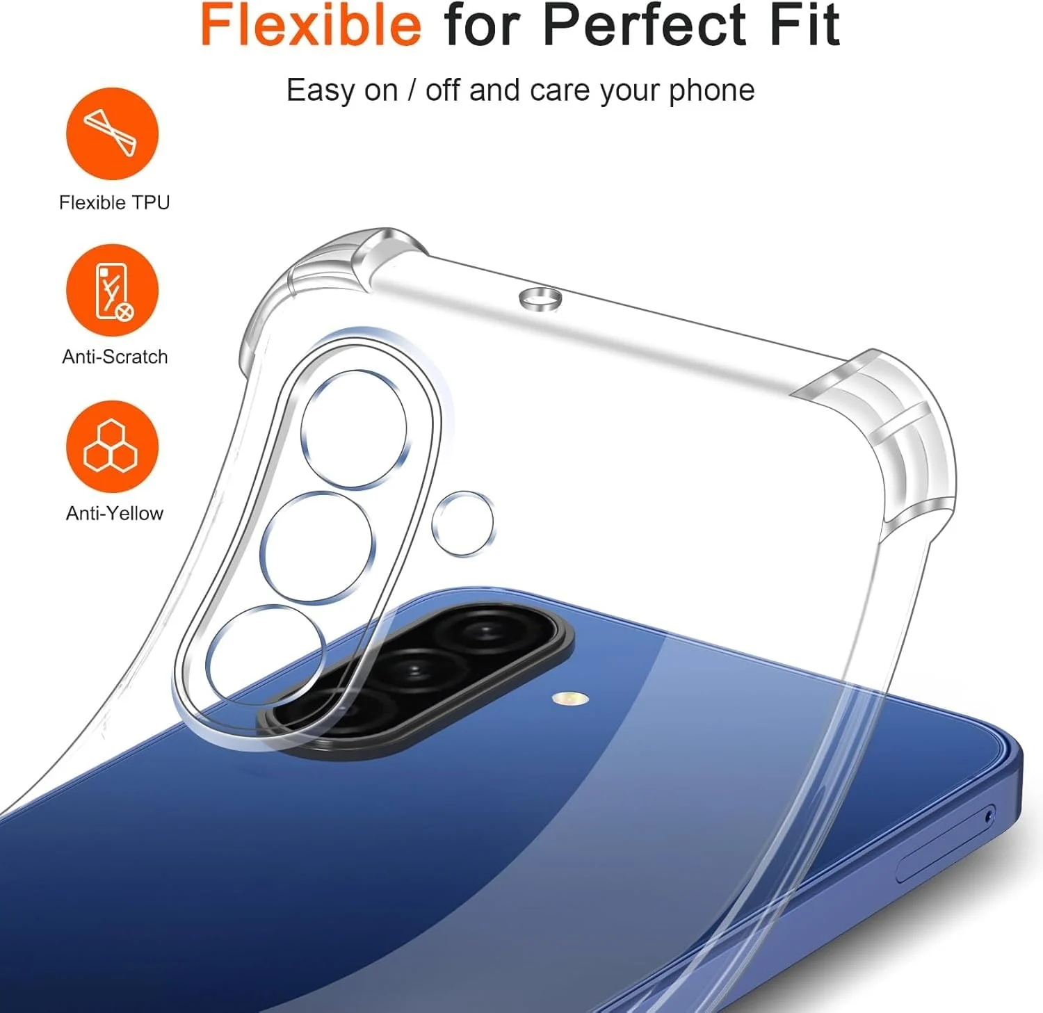 DL3 Mobilak Clear TPU Protective Case for Samsung Galaxy A17 with Camera Protection and Shockproof Design - Clear