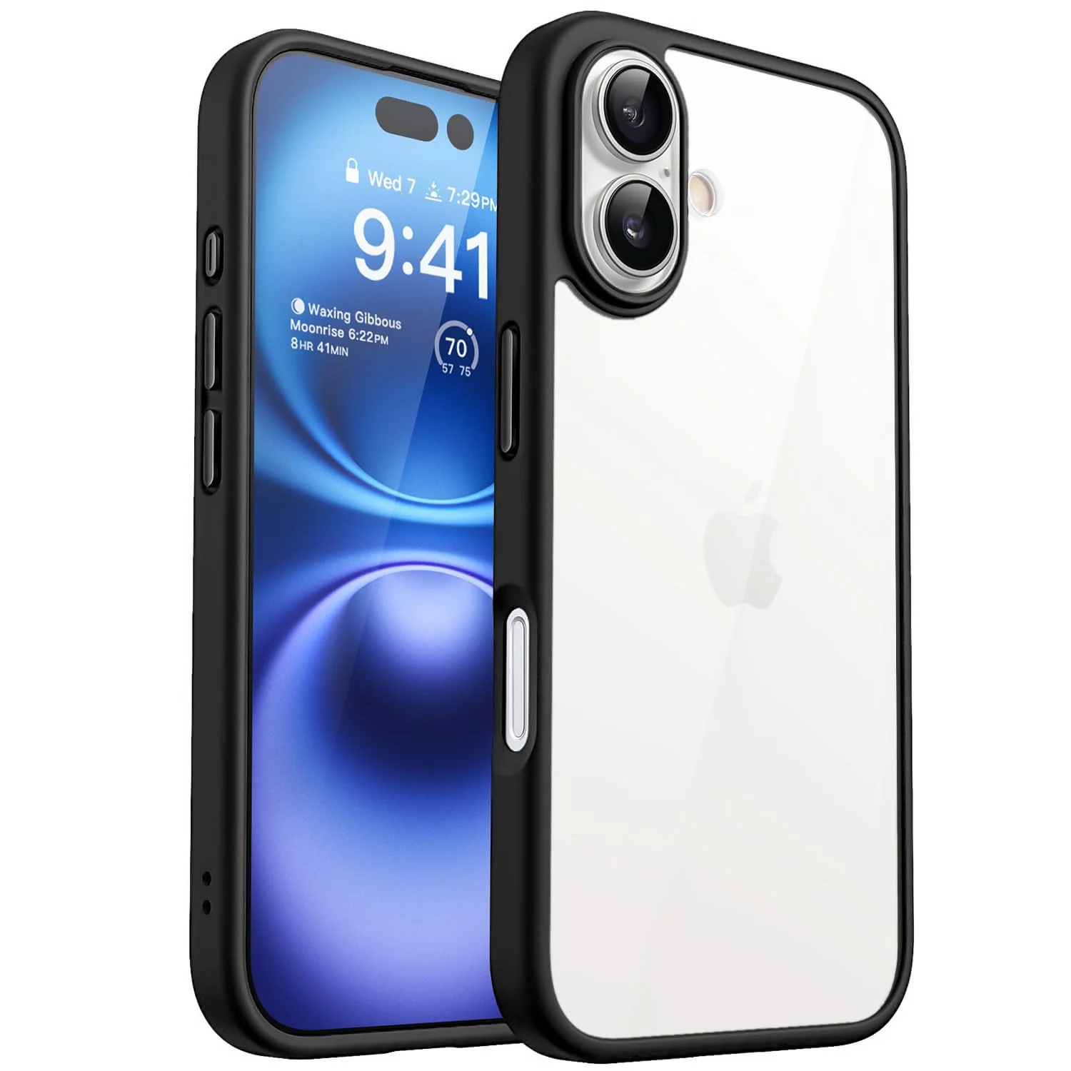 DL3 Mobilak Clear TPU Case for iPhone 16 + Plus 6.7-Inch, Supports wireless charging, Shock-absorbing protection, Anti-fingerprint finish