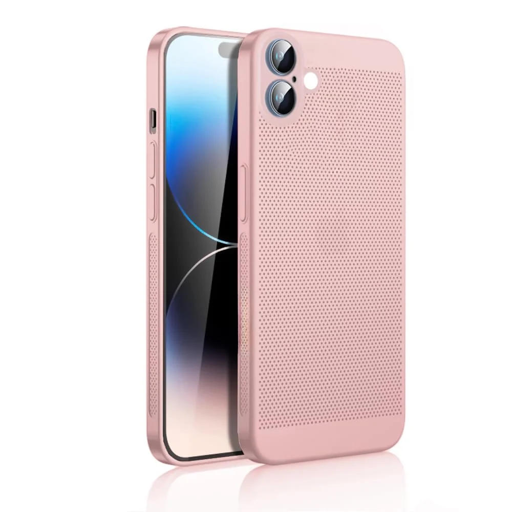 DL3 Mobilak Case for Samsung Galaxy A07 4G Heat Dissipation with Built-in Camera Lens Protector Slim Fit Breathable Cooling Anti-Fingerprint Hard PC Back Shockproof Cover - Pink