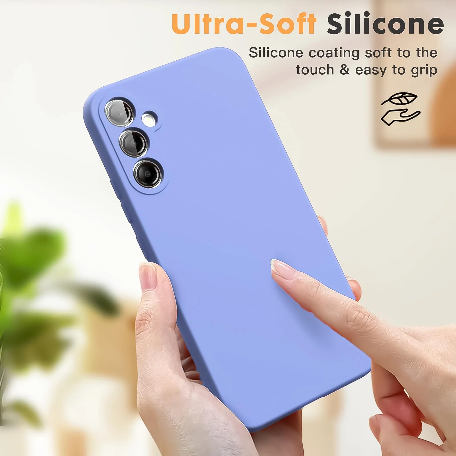 DL3 Mobilak Soft Silicone Protective Case for Samsung Galaxy A24 4G with Microfiber Lining and Shockproof Design - Baby Blue