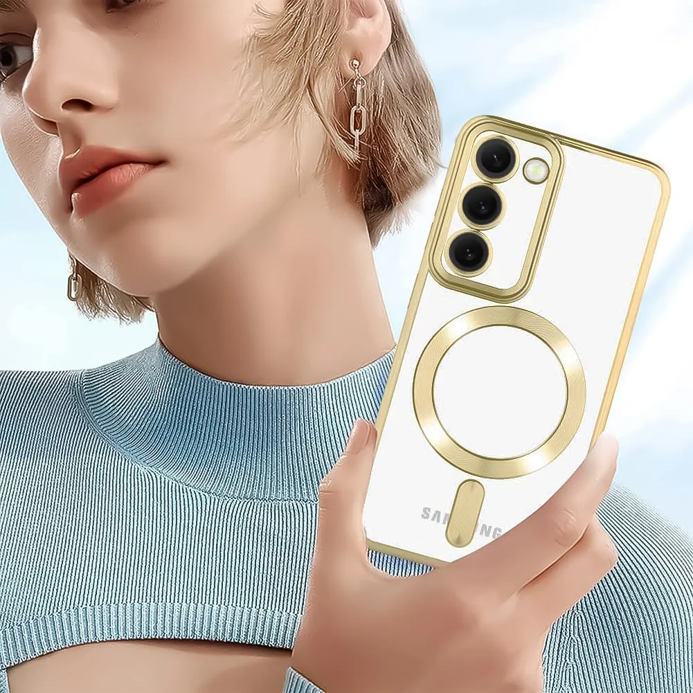 DL3 Mobilak Clear TPU Case for Samsung Galaxy S20 FE 4G 5G 2020 / 2022, Compatible with MagSafe accessories, Supports wireless charging, Camera protection - Gold
