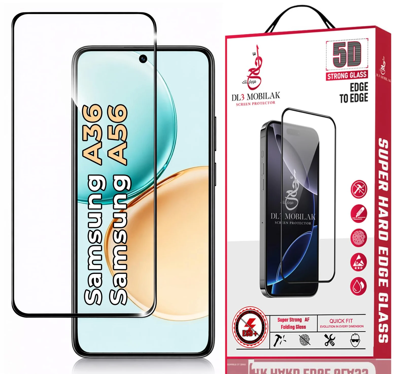 DL3 Mobilak for Samsung Galaxy A56 / Samsung Galaxy A36 Tempered Glass Screen Protector, 9H Hardness Anti-Scratch Tempered Glass flim, Case Friendly, Anti-Scratch - Clear