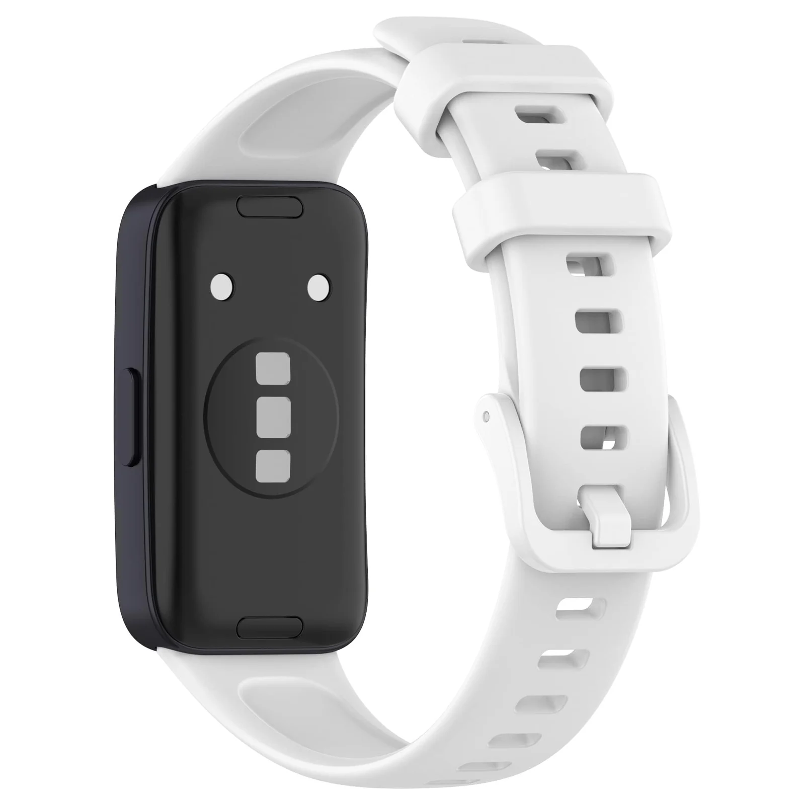 DL3 Mobilak Silicone Bracelet for Huawei Band 9/8, Soft Sport Replacement Strap, Adjustable Waterproof for Women/Men - White