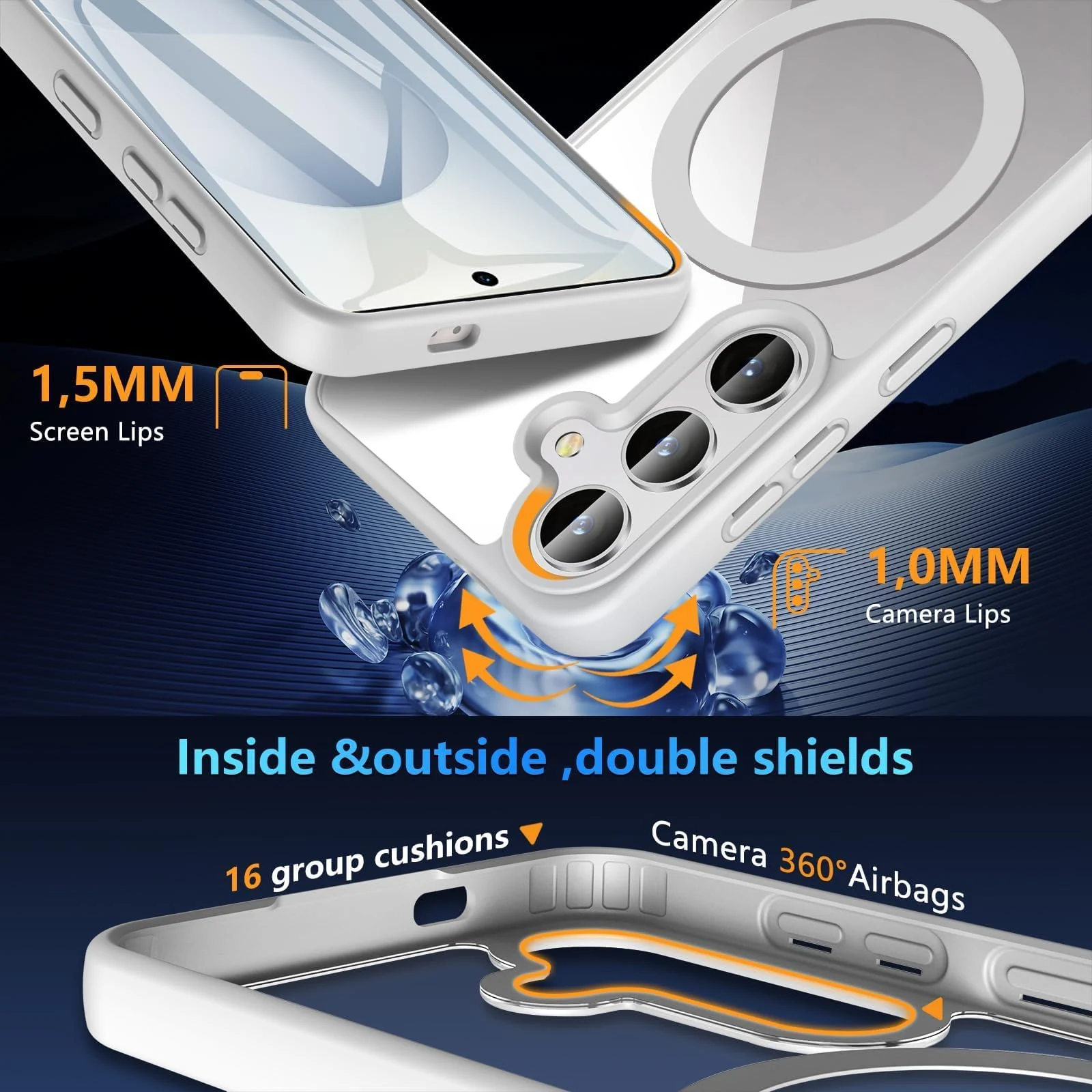 DL3 Mobilak Magnetic Case for Samsung Galaxy A17/Galaxy A26 5G [Compatible with MagSafe], Transparent Back Slim Bumper Cover Phone Case - Titanium