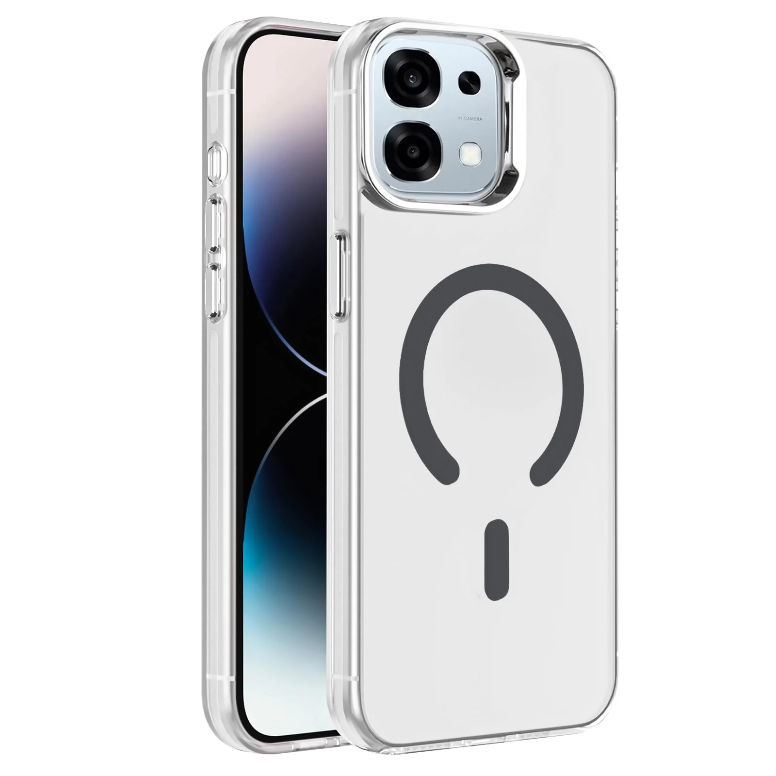 DL3 Mobilak Case for OPPO A6 Pro 5G /4G Crystal Clear [Not Compatible with MagSafe] Soft TPU Gel Case Flexible Silicone Anti-Scratch Transparent TPU Cover - Gray