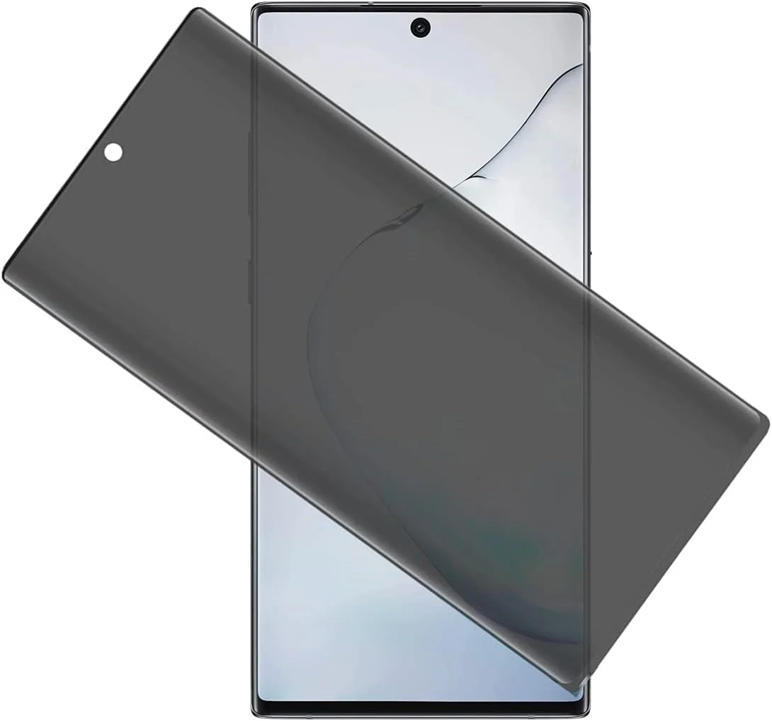 DL3 Mobilak Samsung Galaxy Note10 Plus Privacy Screen Protector, Anti-Spy 9H Hardness Tempered Glass Film [Case Friendly] [Bubble Free] - Black