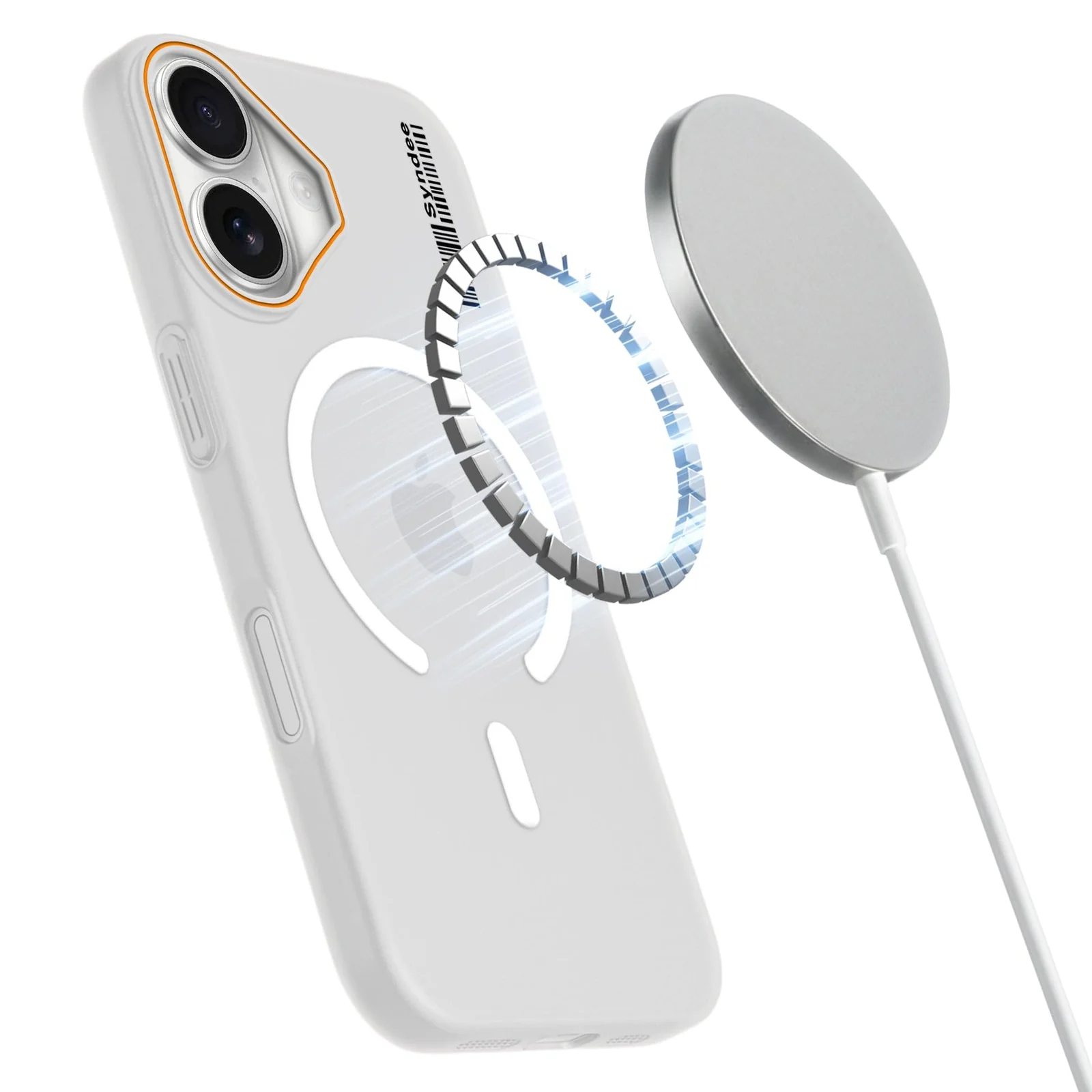 DL3 Mobilak Case Back Cover for iPhone 17, Sleek Frosted Translucent Back Only Compatible with Wireless Magnetic Accessories | Anti-Scratch Shockproof Phone Case - Clear