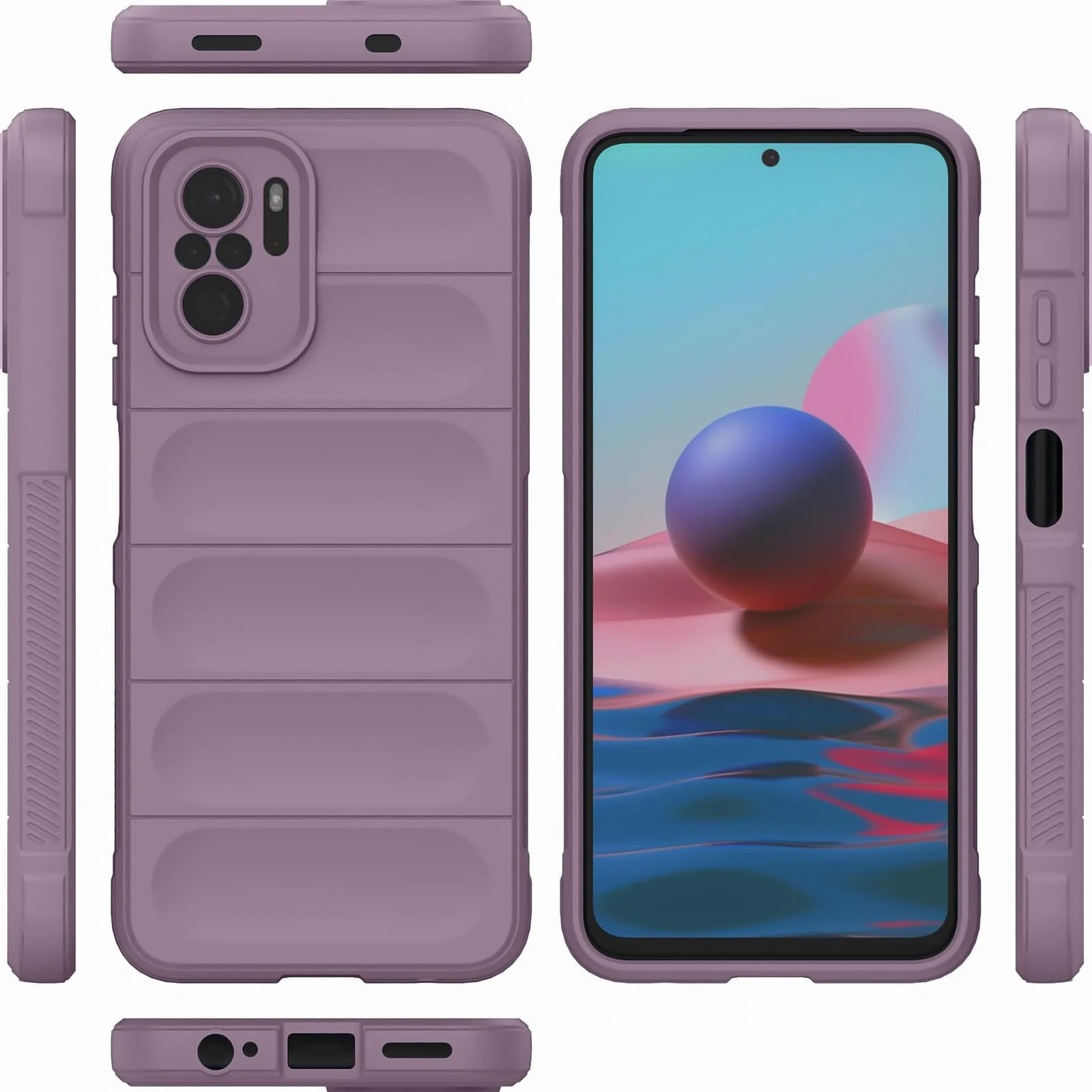 DL3 Mobilak Flexible Silicone and TPU Protective Case with Camera Protection for Xiaomi Redmi Note 10 4G / Note 10S - Purple