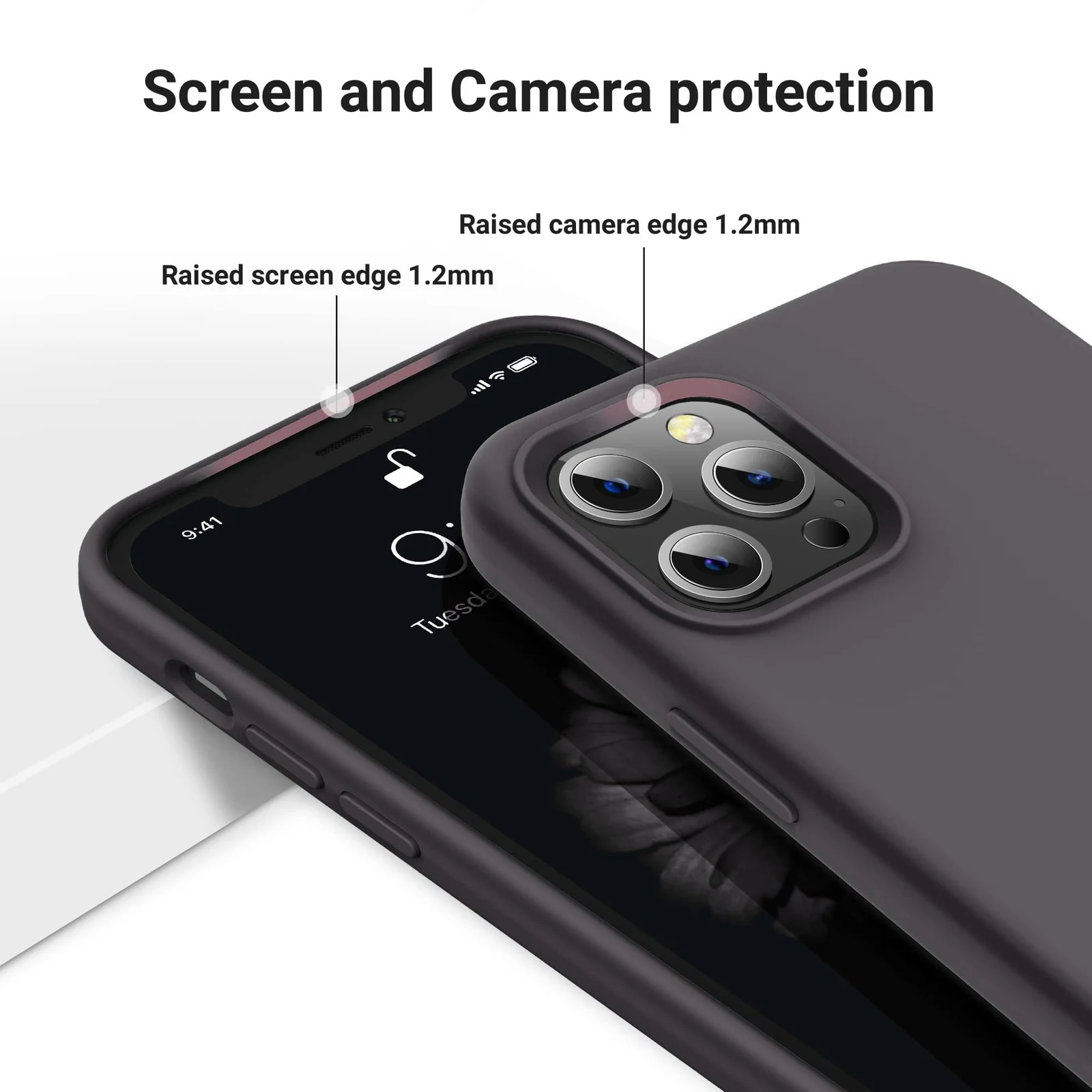 DL3 Mobilak Compatible with iPhone 11 Pro Max (6.5 Inch) Case, Liquid Silicone Case, Full Body Protective Cover, Shockproof, Slim Phone Case, Anti-Scratch Soft Microfiber Lining - Dark Brown