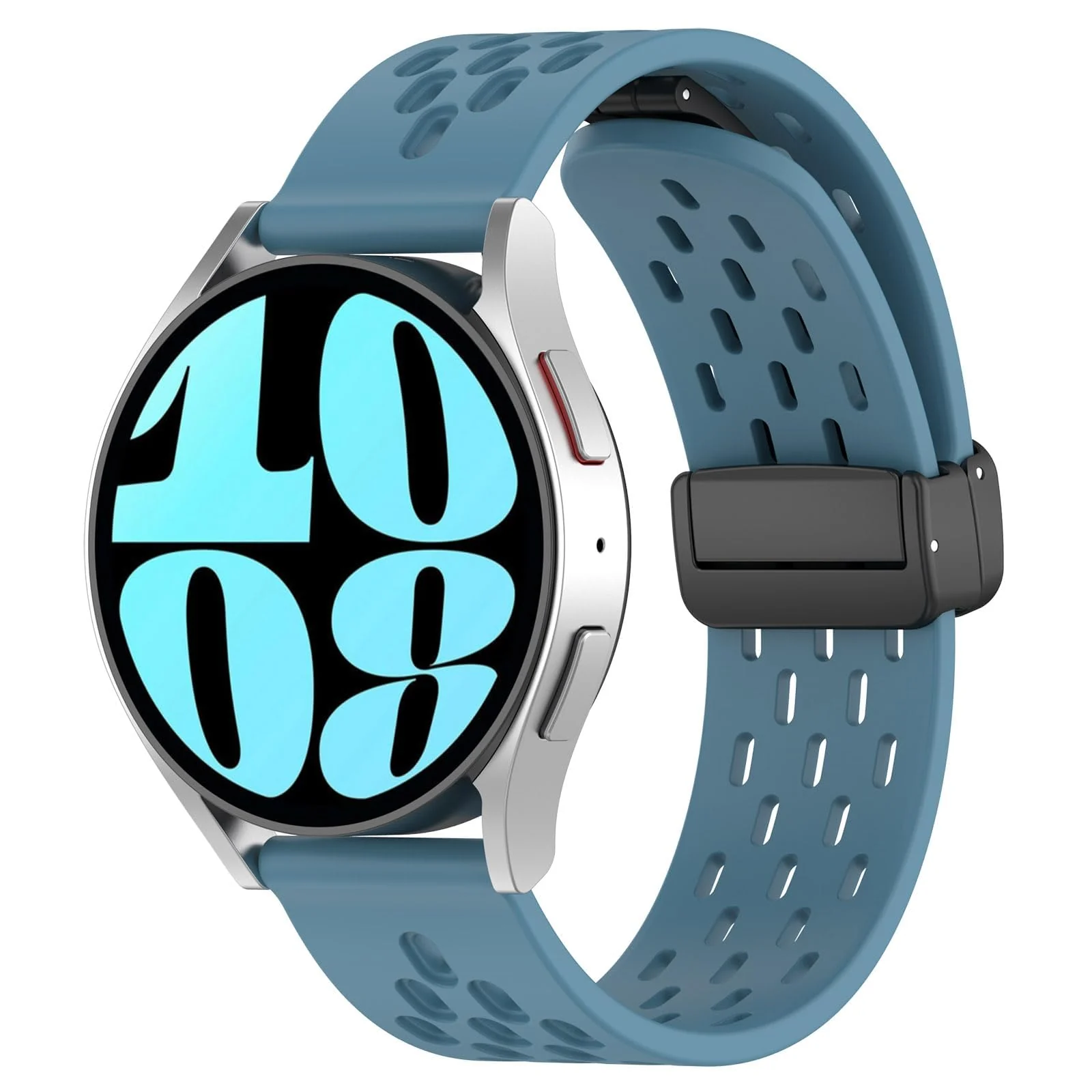 DL3 Mobilak Silicone Band Magnetic Clasp 22MM Strap For Samsung galaxy watch3 45mm /galaxy 46mm/Gear S3/Huawei watch GT3 46MM/GT2E/GT2 Pro/GT GT2 46MM/Magic Watch2 46mm/Amazfit GTR 3/4 (Star) - Star Blue