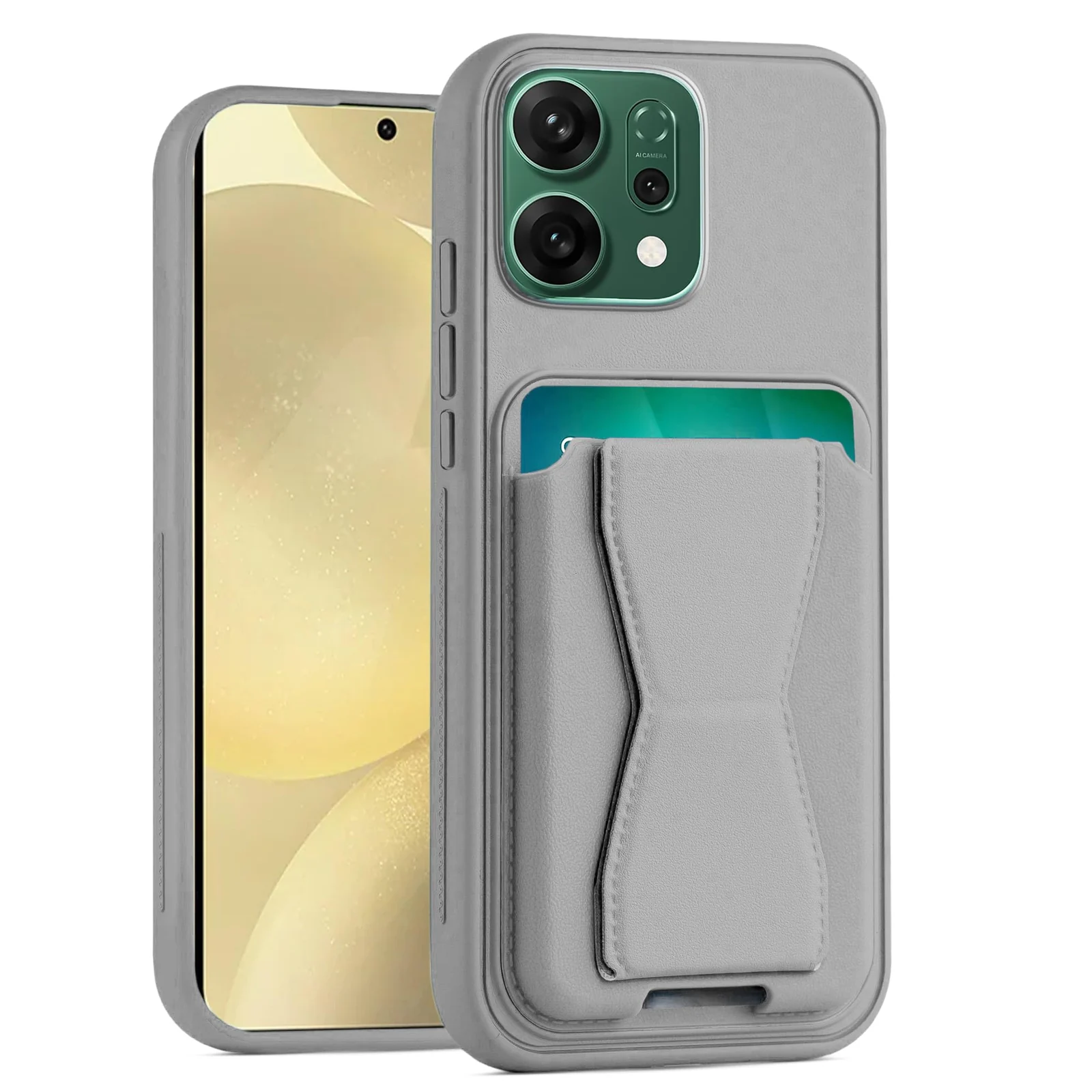 Dl3 Mobilak Leather Wallet Case Compatible with OPPO Reno 14 5G (Oppo Reno14), Leather Back Cover With TPU Frame, Shockproof Protective Phone Case with Card Holder Stand (Dark Green)