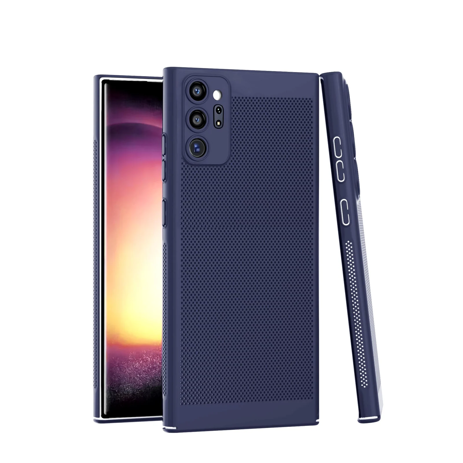 DL3 Mobilak Heat-Dissipation Hard PC Case with Built-In Camera Lens Protector for Samsung Galaxy Note 10 Plus - Blue