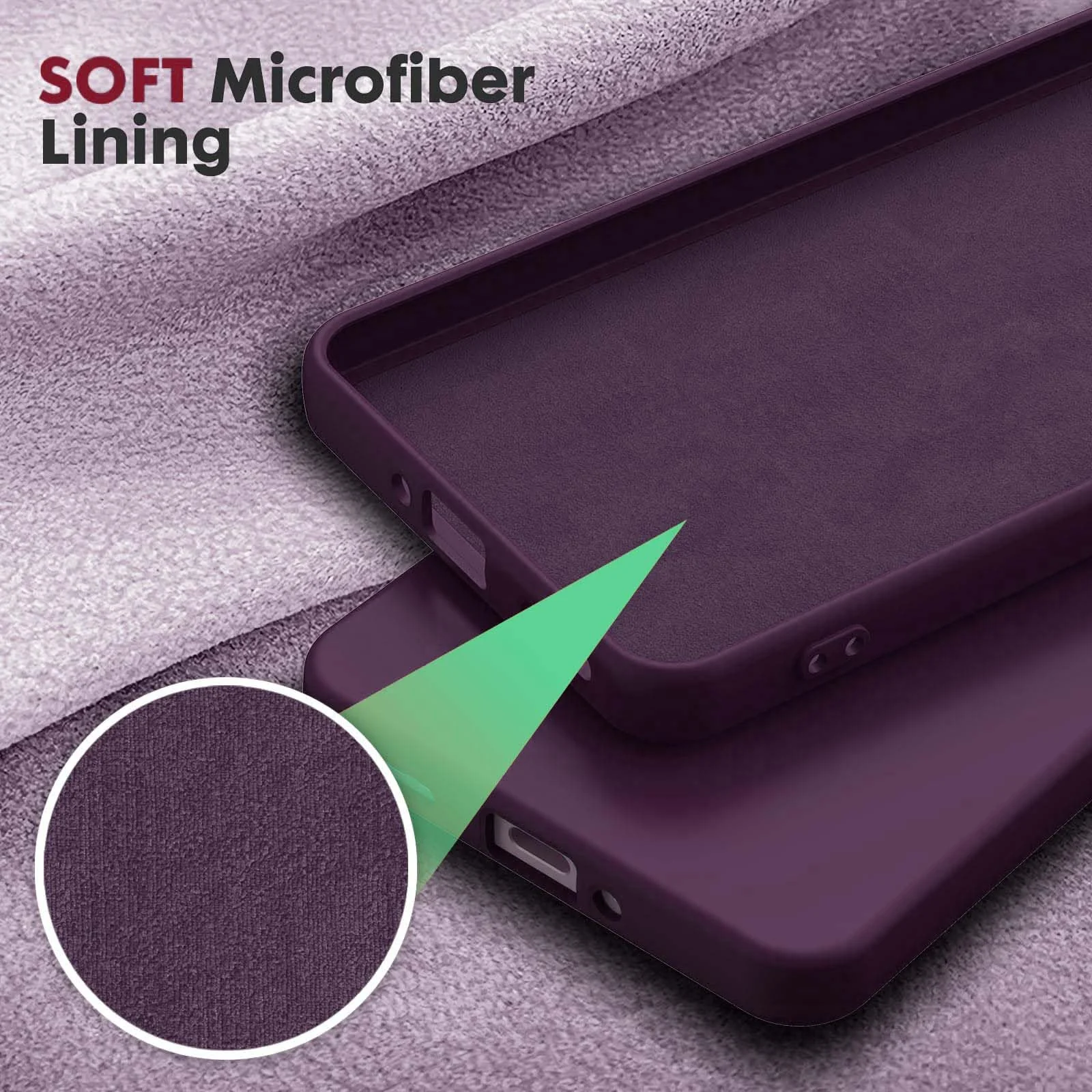 DL3 Mobilak Liquid Silicone Protective Case for OPPO Reno11 F 5G with Camera Protection and Microfiber Lining - Purple