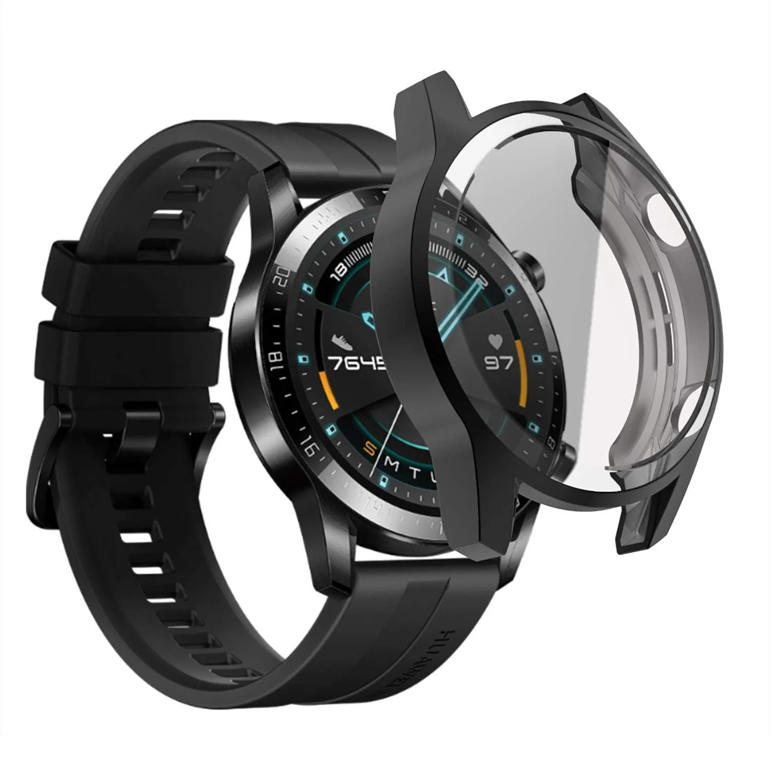 DL3 Mobilak Case Compatible with Huawei Watch GT2 46mm Case All-Around Screen Protector Watch Soft TPU Shockproof Cover Slim Guard Thin Bumper Shell Protector