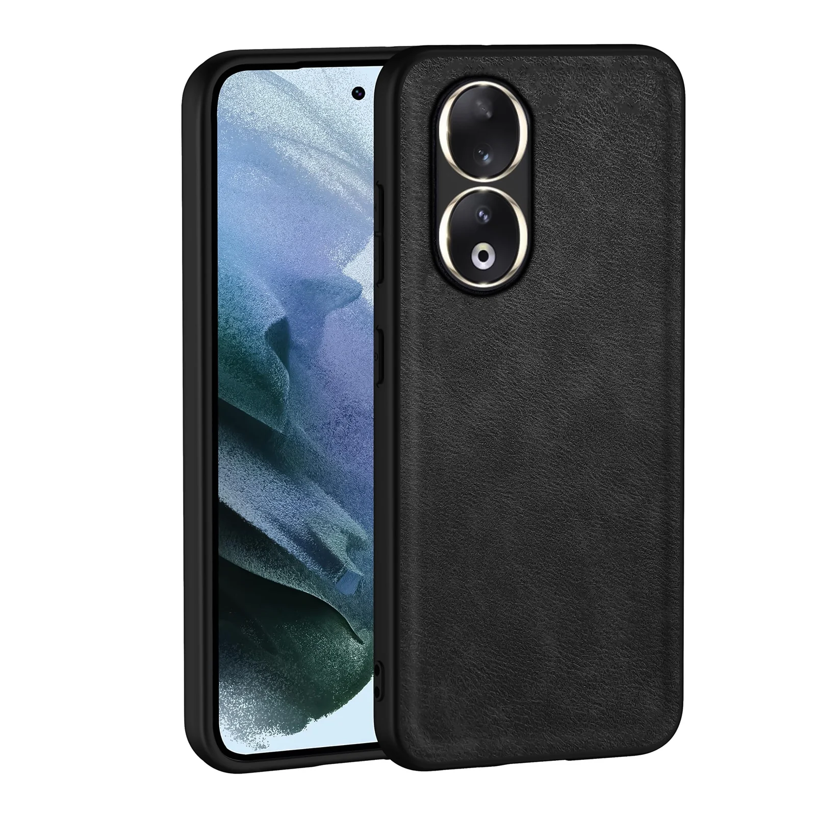 Dl3 Mobilak Case for Honor 90 Leather Case,Anti-Drop, Anti-Shock, Non-Slip Texture,Simple Cell Phong Cover (Havana)