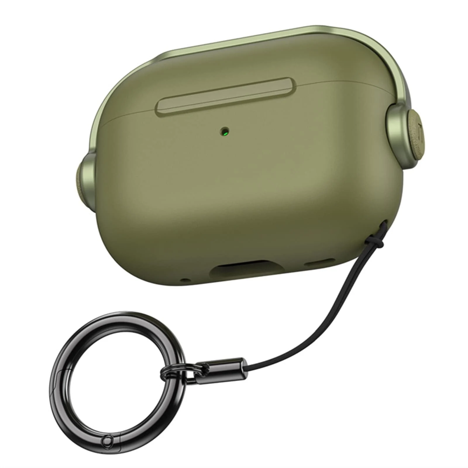 DL3 Mobilak Protective Case for AirPods Pro 2 [With Closure Lid] [Front LED Visible] [With Wrist Strap] Skin Case Compatible with 2022 AirPods Pro 2nd Generation - Army Green