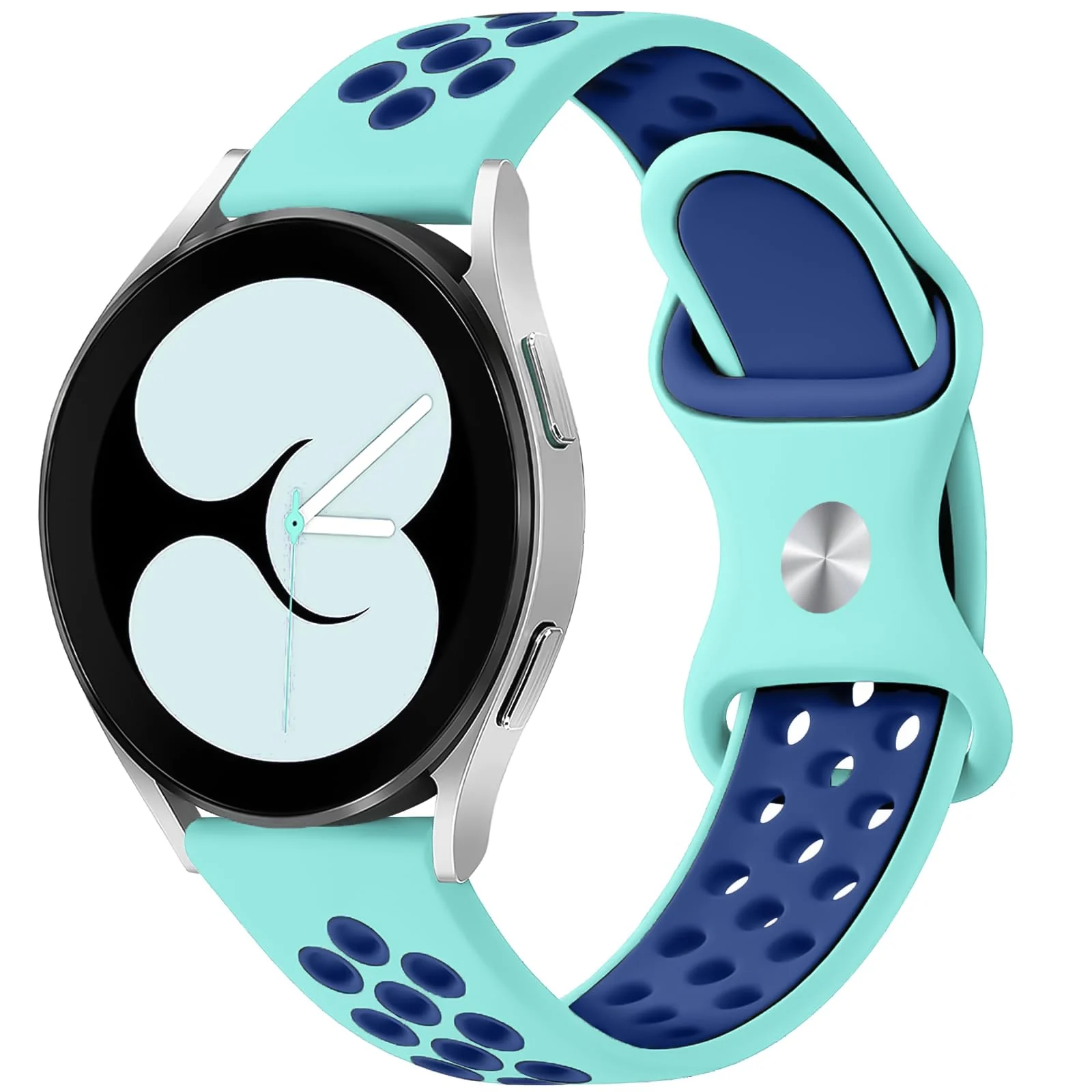 DL3 Mobilak Silicone Sport Bands 22MM Strap For Samsung galaxy watch3 45mm /galaxy 46mm/Gear S3/Huawei watch GT3 46MM/GT2E/GT2 Pro/GT GT2 46MM/Honor Magic Watch2 46mm/Amazfit GTR 4,3 (&) - Teal & Blue
