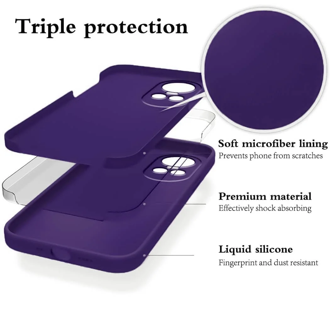DL3 Mobilak Liquid Silicone Protective Case for OPPO Reno 10 5G / OPPO Reno 10 Pro 5G with Microfiber Lining and Shockproof Design - Purple