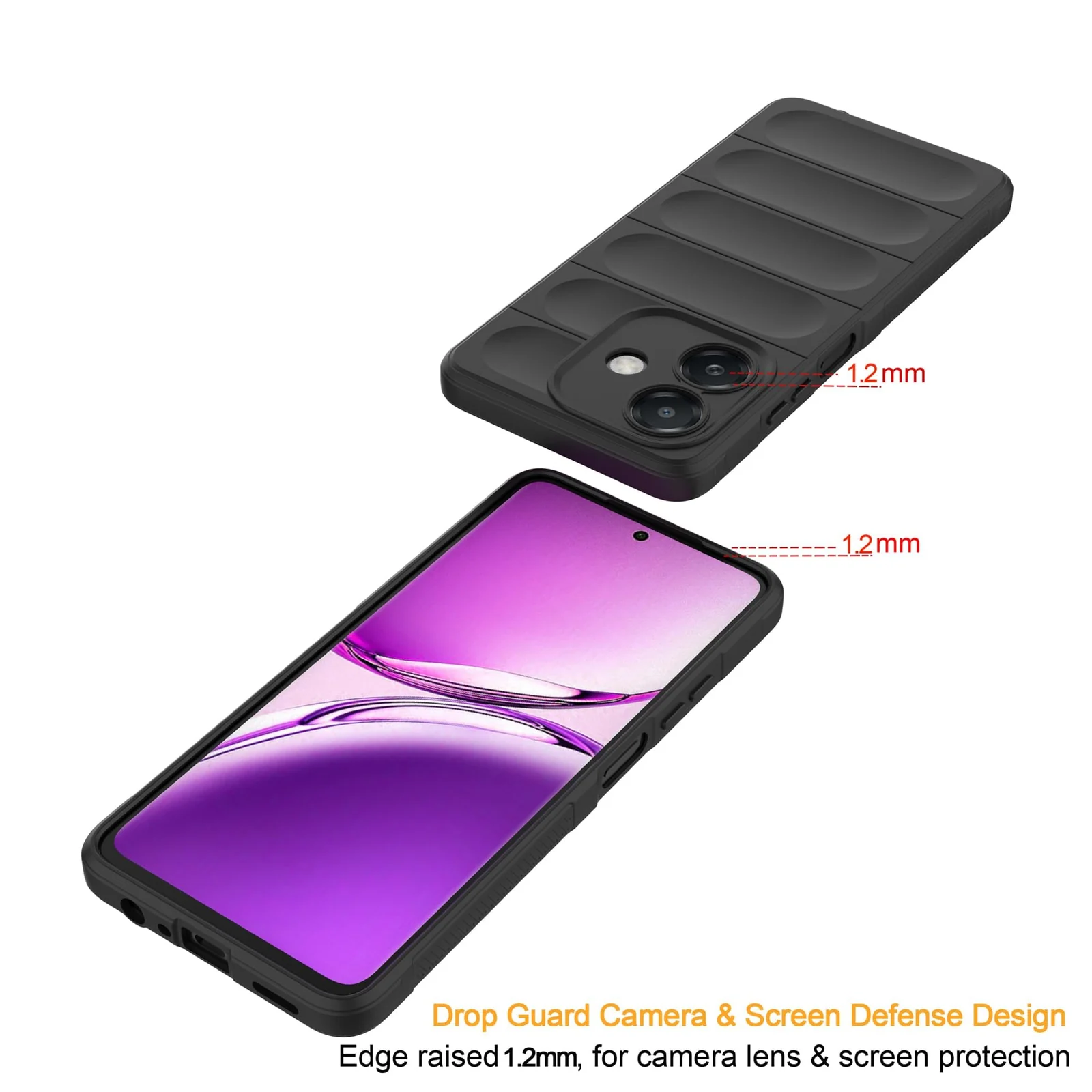 DL3 Mobilak Flexible Silicone and TPU Protective Case with Camera Protection for OPPO A3 / OPPO A3x / A40 - Dark Gray