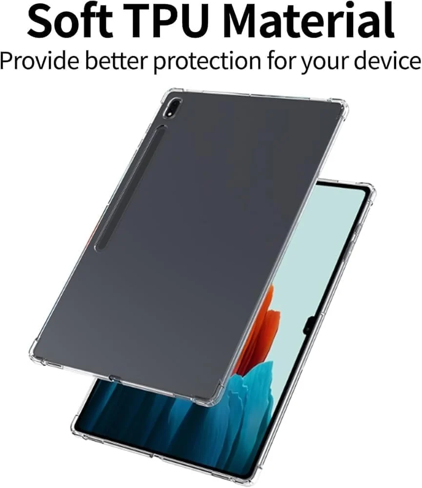 DL3 Mobilak Case For Samsung Galaxy Tab S10 Ultra 2024/ S9 Ultra 2023 Tablet 14.6 Inch Tablet Cover Ultra Thin Silicone Shockproof Back Shell HD TPU Protective Cover - Clear