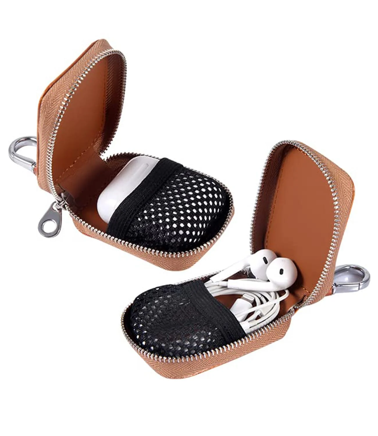 DL3 Mobilak Leather Case for AirPods Pro 2 1 3, Small Carrying Pouch for Sony LinkBuds S WF-L900 WF-1000XM4 Earbuds Cover, Keys, Access Card, Airtag, Coins Mini Backpack Bag - Style 3