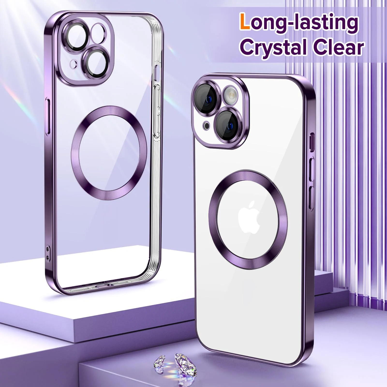 DL3 MOBILAK MagSafe Phone Case with Camera Lens Protector for Apple iPhone 14, Deep Purple