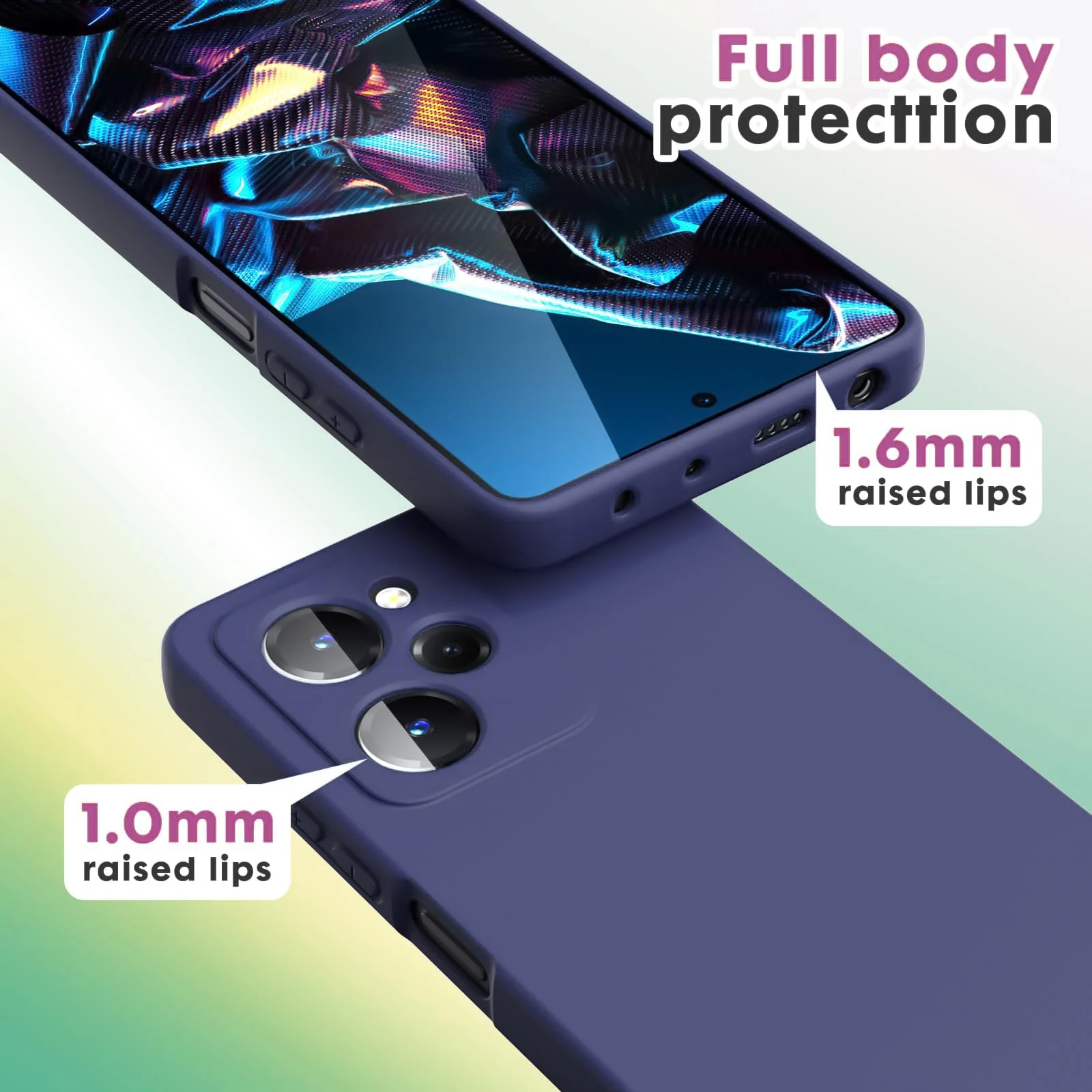 DL3 Mobilak Silicone Protective Case for POCO X5 Pro 5G, Shock-absorbing protection, Scratch-resistant surface, Soft microfiber lining - Blue 2