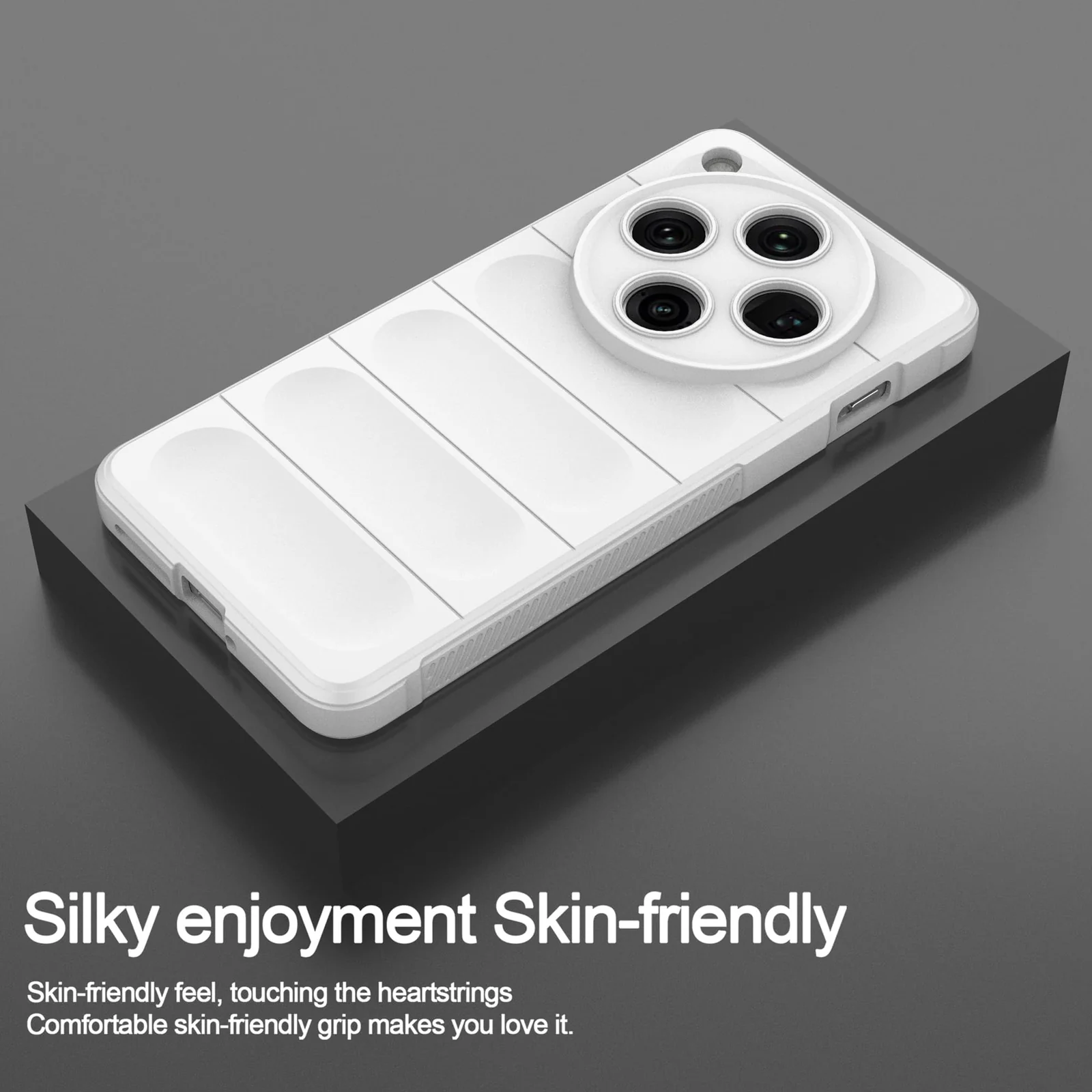 DL3 Mobilak Flexible Silicone and TPU Protective Case with Camera Protection for OPPO Find X8 Pro - White