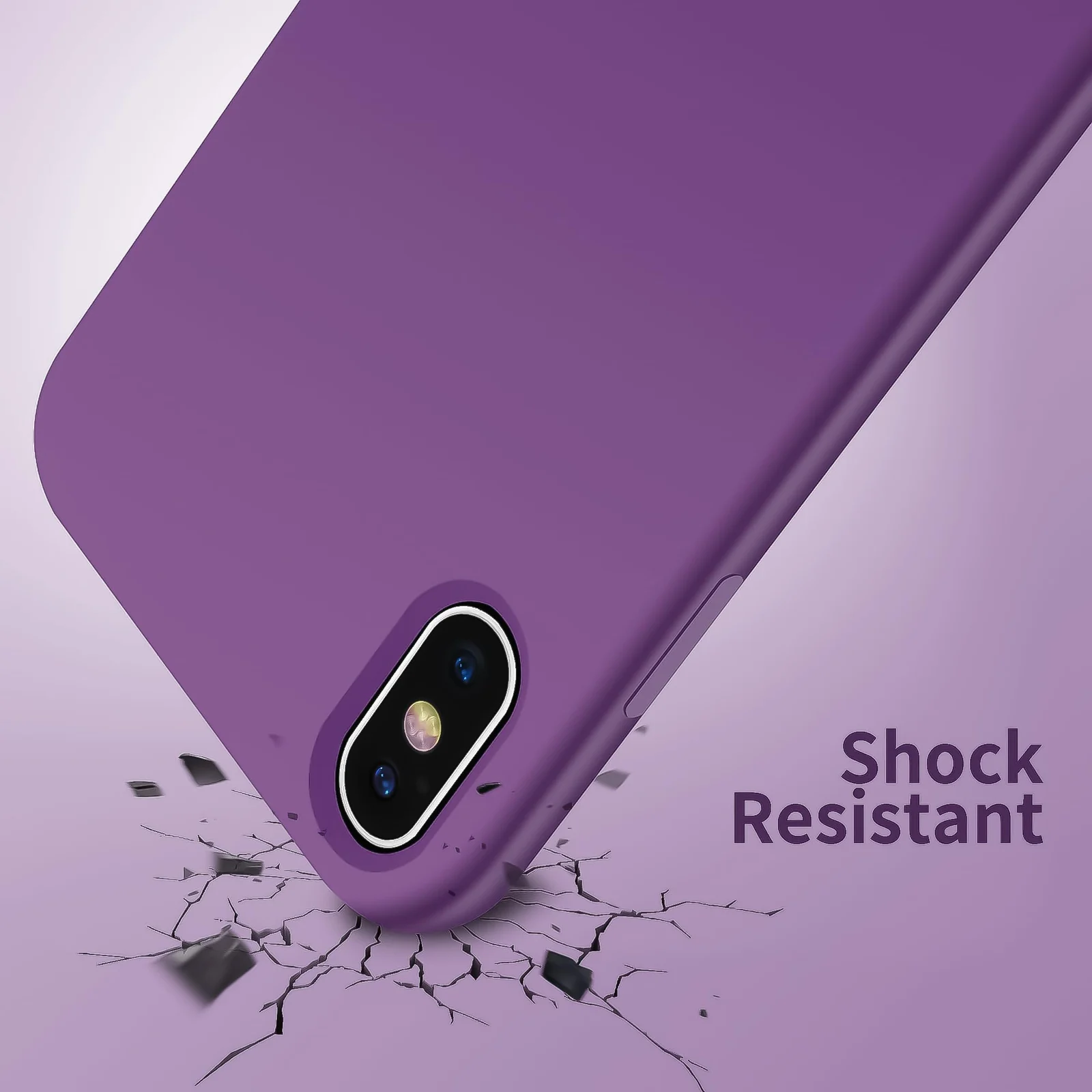 DL3 Mobilak Liquid Silicone Case for iPhone X / iPhone XS, Shock-absorbing protection, Scratch-resistant surface, Soft microfiber lining - A.Violet