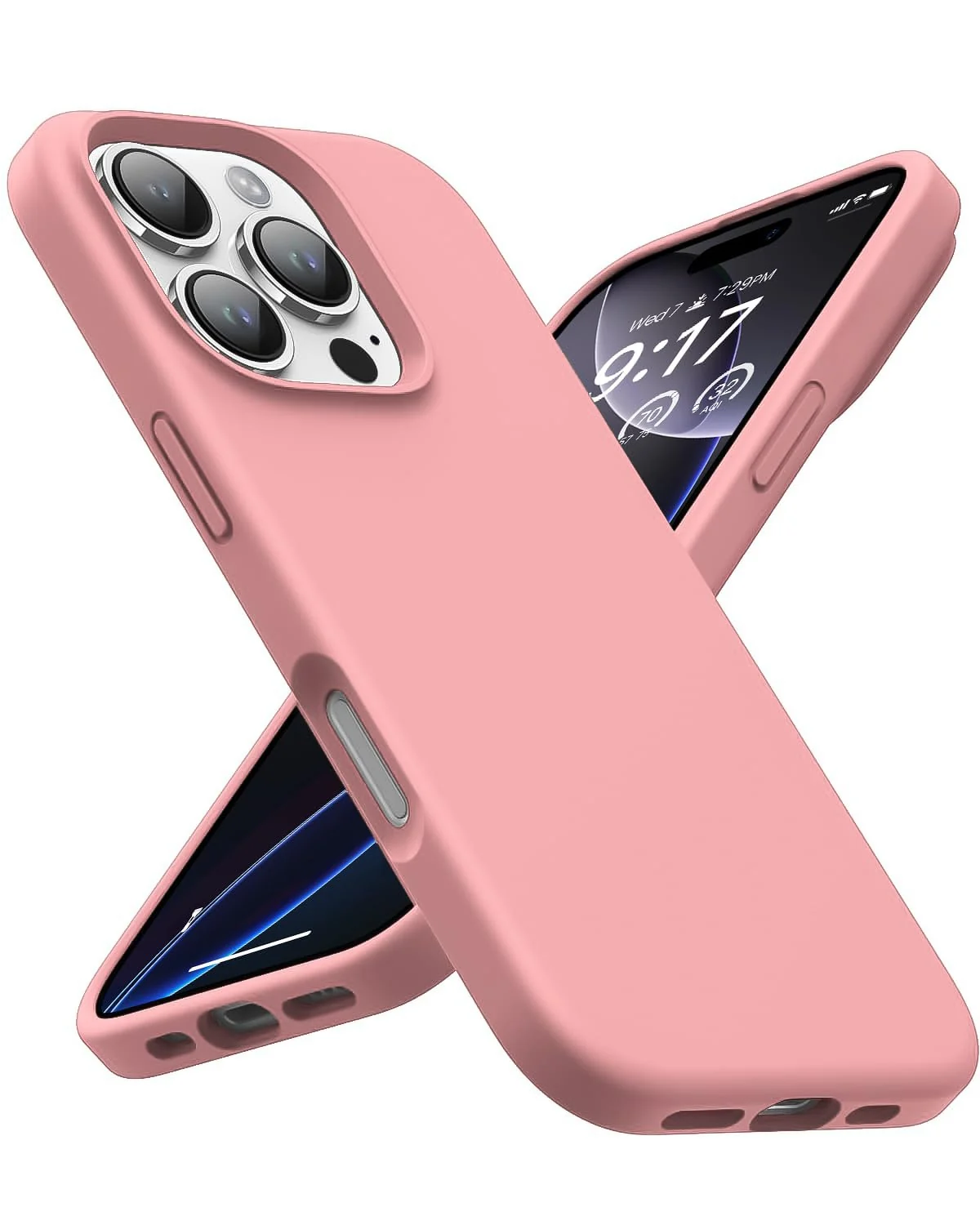 DL3 Mobilak Liquid Silicone Case for iPhone 16 Pro 6.3-inch, Supports wireless charging, Shock-absorbing protection, Scratch-resistant surface - Pastel Pink