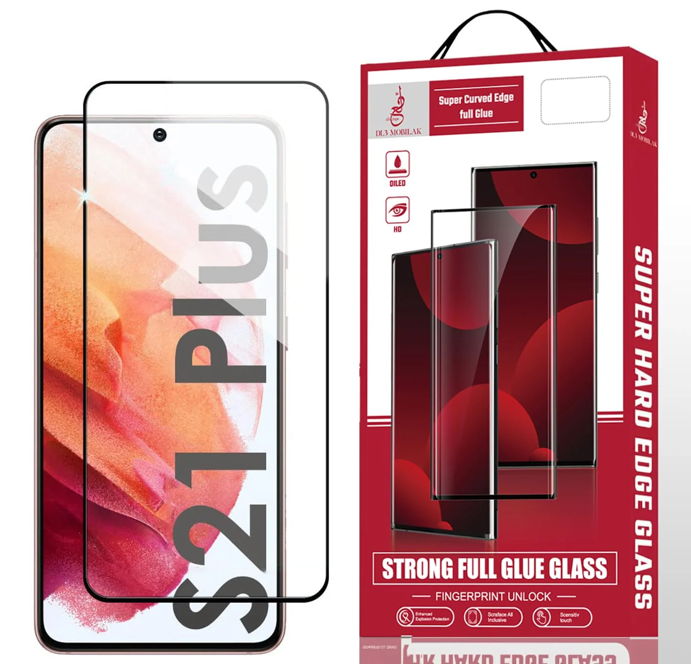 DL3 Mobilak Screen Protector for Samsung Galaxy S21 Plus, Tempered Glass Screen Saver Premium HD Protective, Scratch Resistant, NO-Bubble, 9H Hardness, Full Coverage Film - Clear