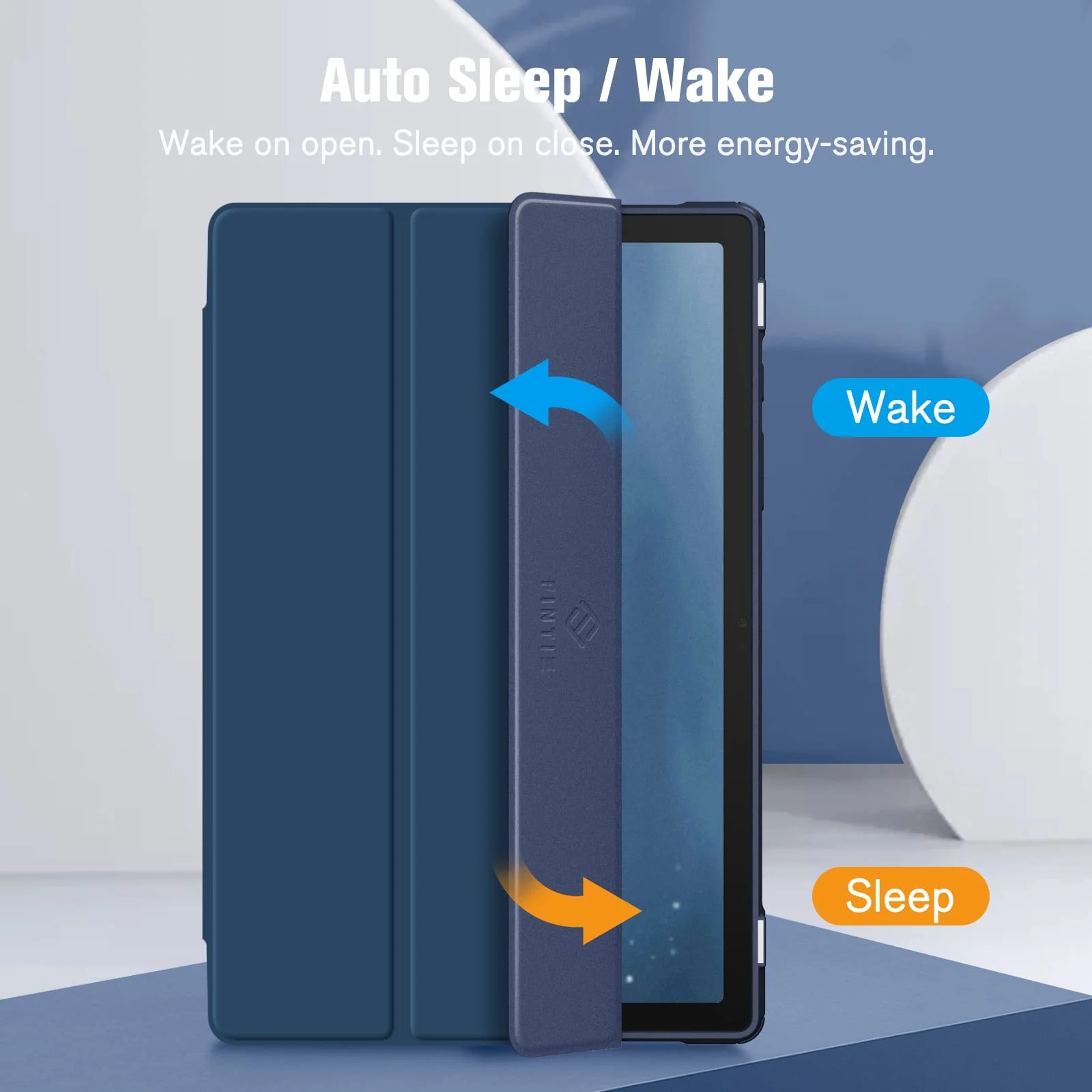 DL3 Mobilak Hybrid Slim Case for Samsung Galaxy Tab A8 10.5 inch 2021 Model (SM-X200/X205), Shockproof Cover with Clear Transparent Back Shell, Auto Wake/Sleep - Dark Blue