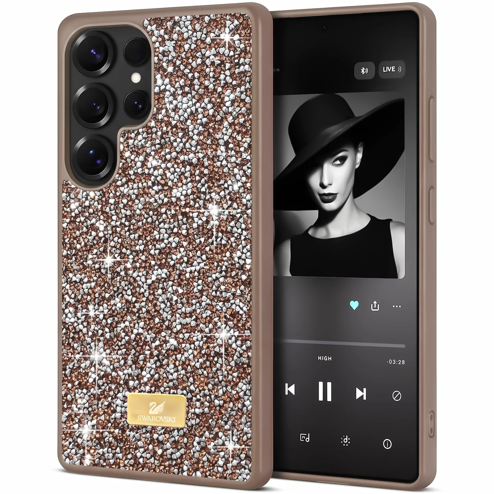Case For Samsung Galaxy S26 Ultra Case Glitter, Sparkle Diamond Crystal Bling Case with Bling, Ultra Thin Lightweight Full Body Shockproof Anti-Scratch Protective Cover - Black