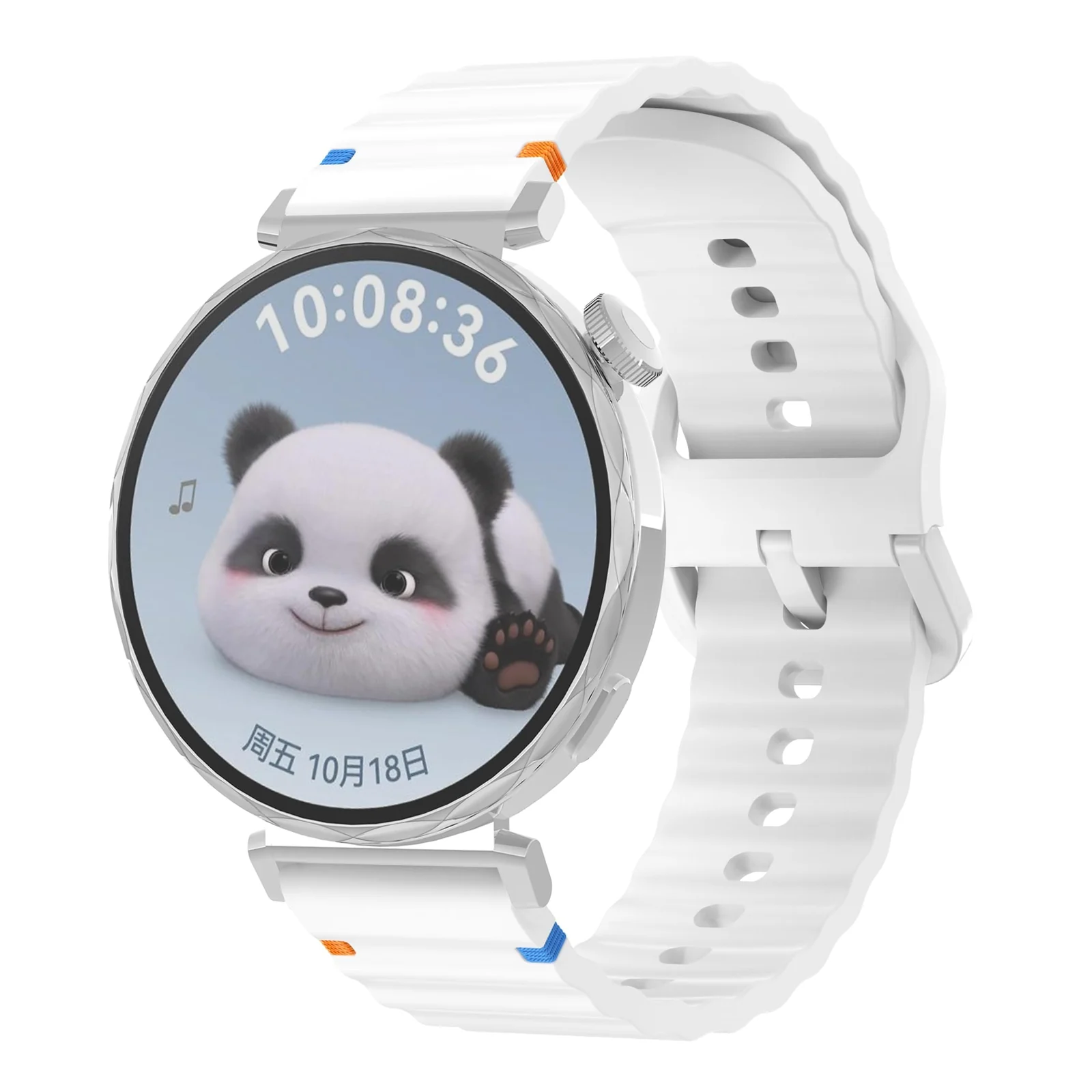 18MM Silicone Wave Band Replacement Strap for Huawei Watch GT 6/5/4 41MM, GT 5 Pro 42MM - Sports Wristband for Garmin Venu 4 41MM/3S/2S, Forerunner 265S/255S, vivoactive 4S, vivomove 3S - White